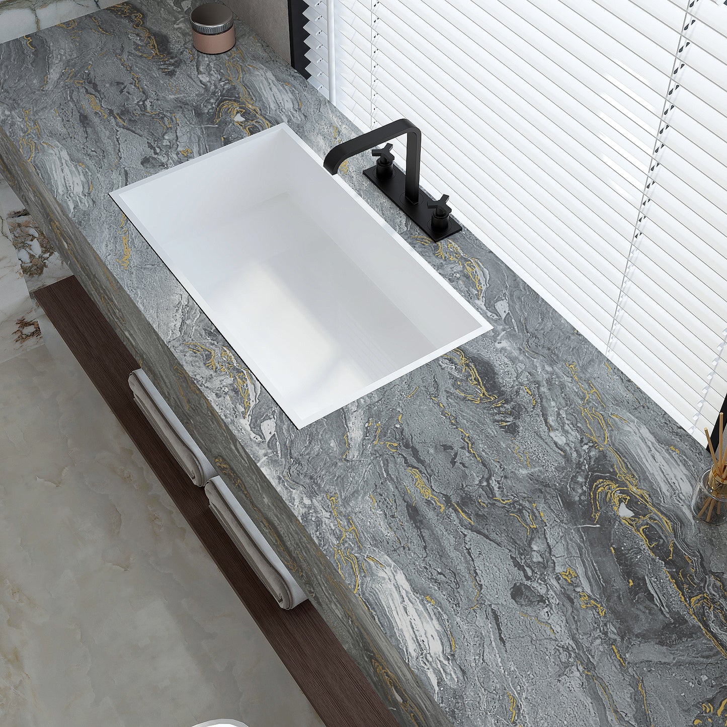 VaryPaper Matte Grey Marble Contact Paper