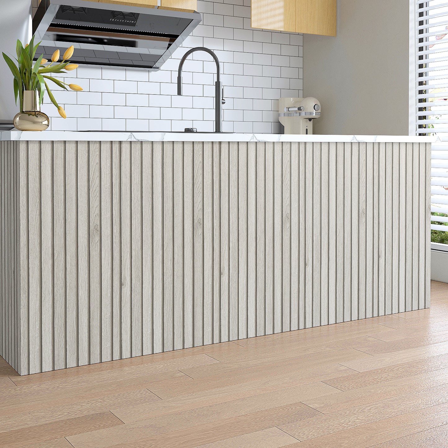 VaryPaper Grey Wood Slat Wallpaper