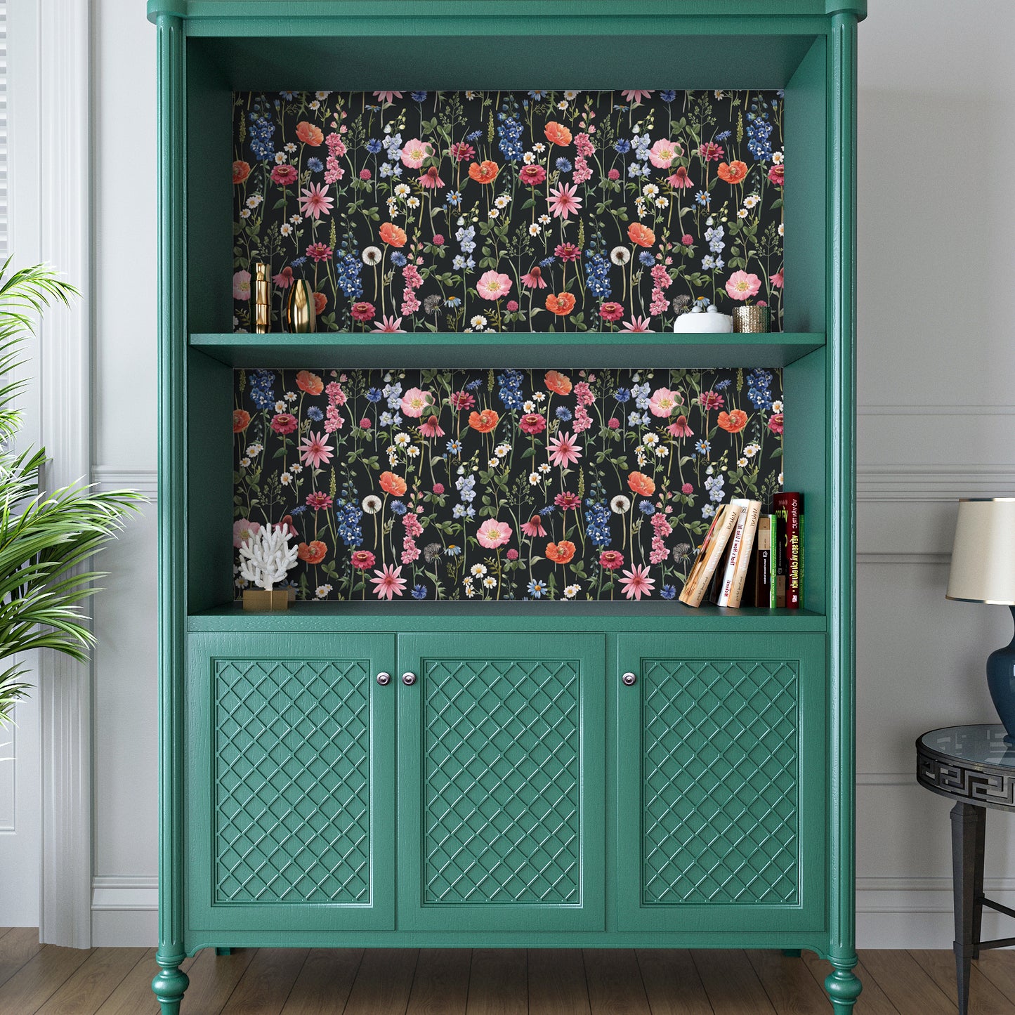 VaryPaper Dark Wildflower Floral Peel and Stick Wallpaper