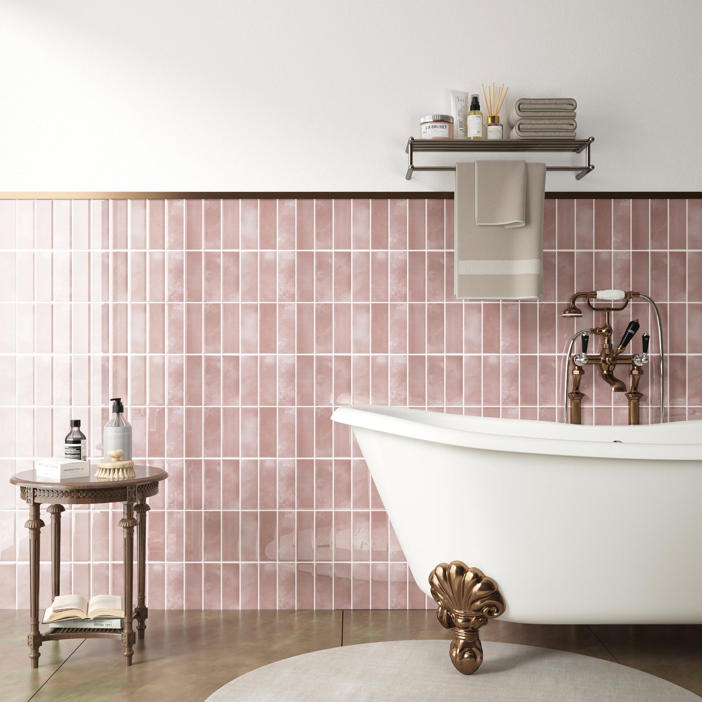 VaryPaper Pink Peel and Stick Backsplash Wall Tiles