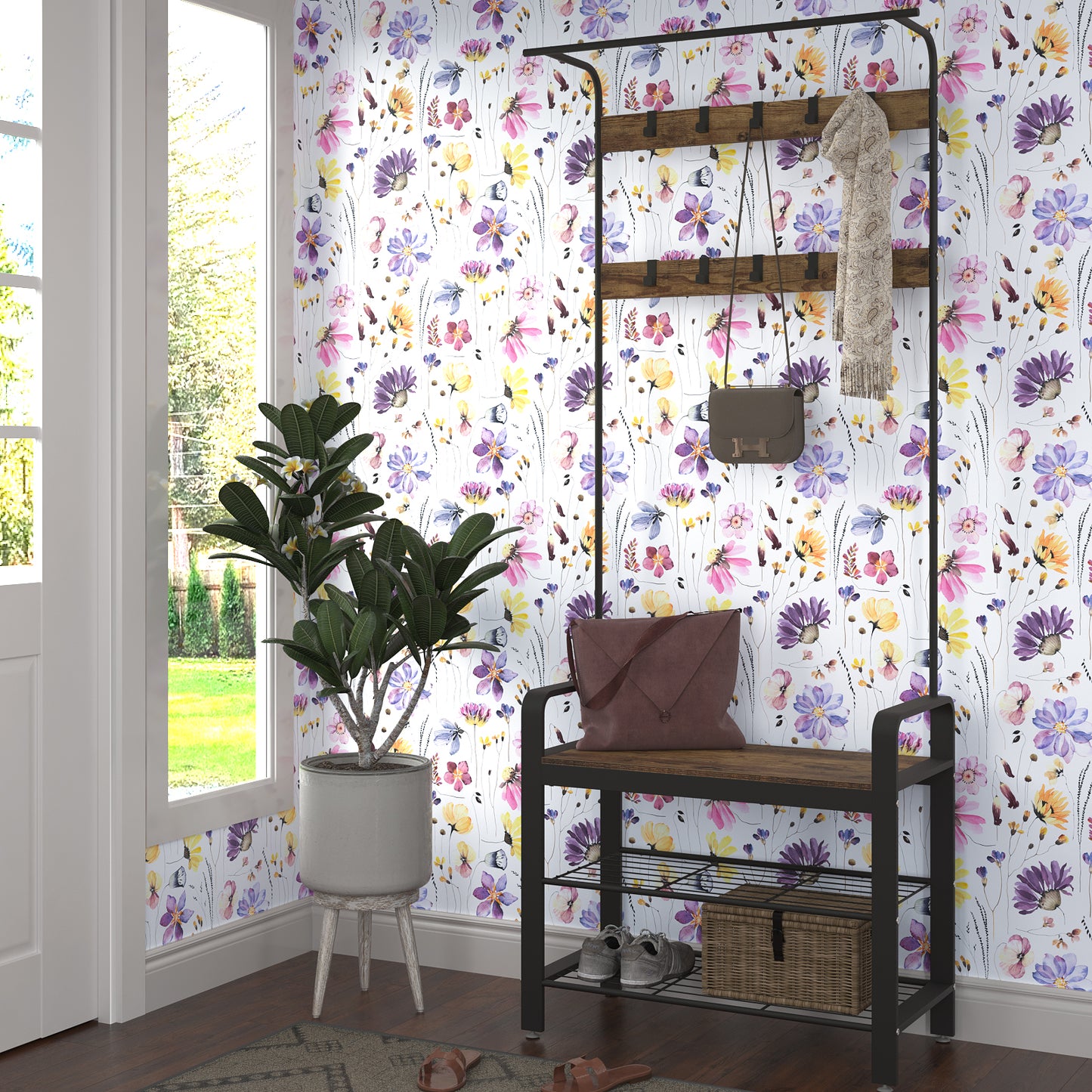 VaryPaper Watercolor Daisy Wildflower Peel and Stick Wallpaper