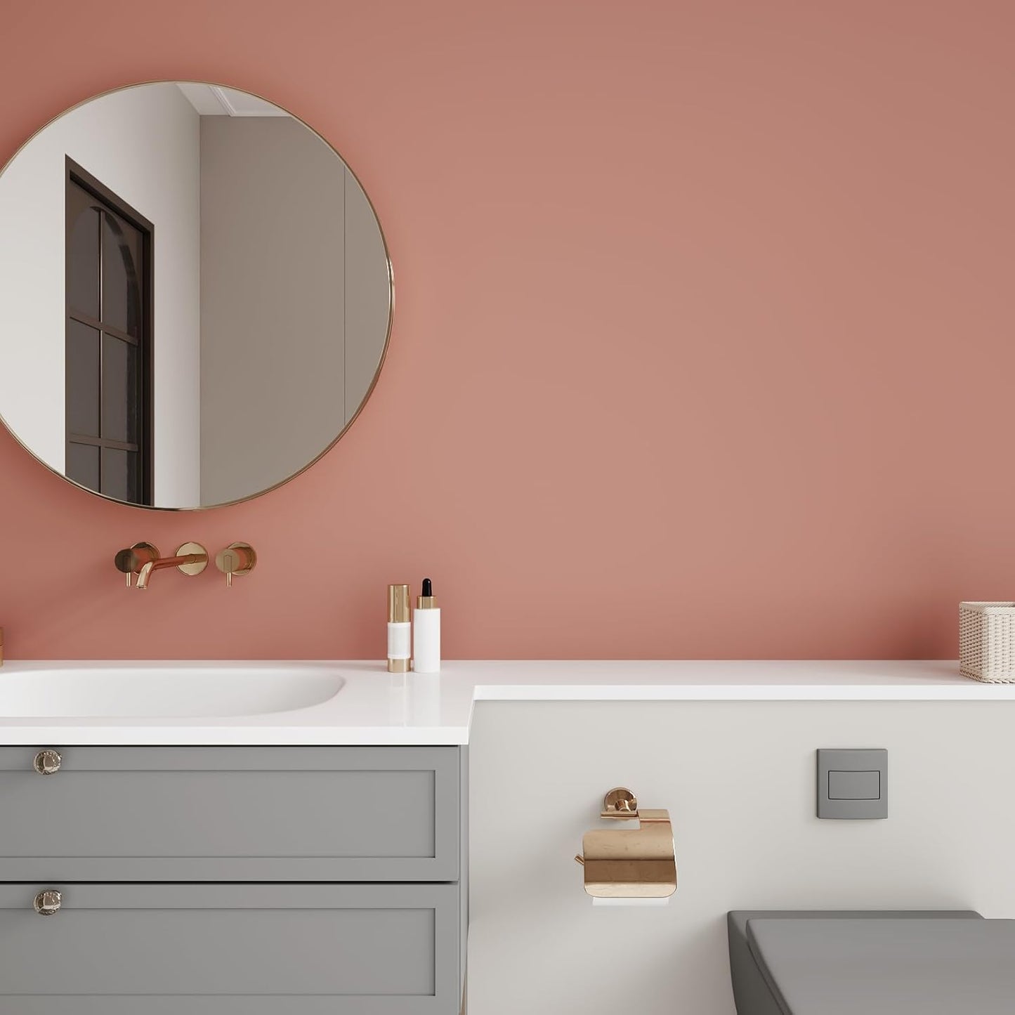 VaryPaper Thick Matte Peach Pink Peel and Stick Wallpaper