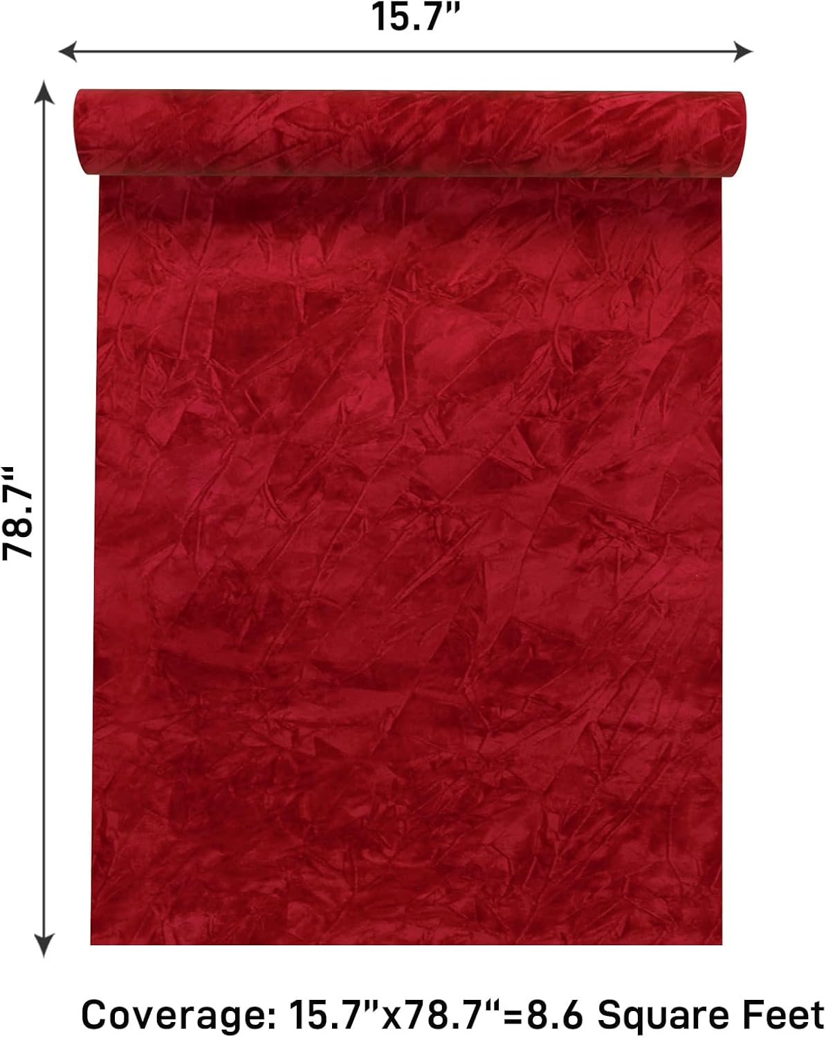 VaryPaper Red Crushed Velvet Flocking Contact Paper