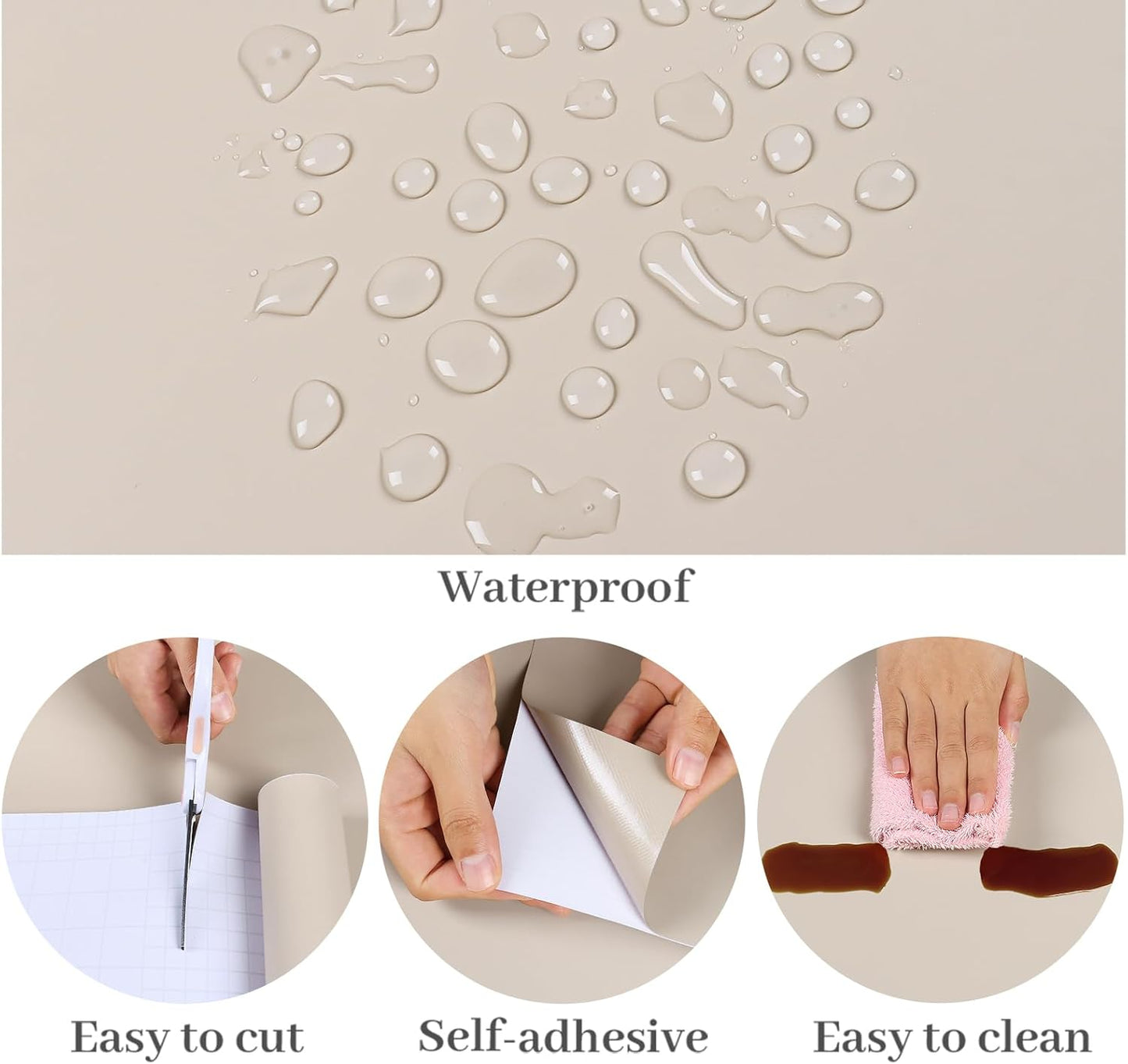 VaryPaper Matte Light Brown Contact Paper Skin-friendly