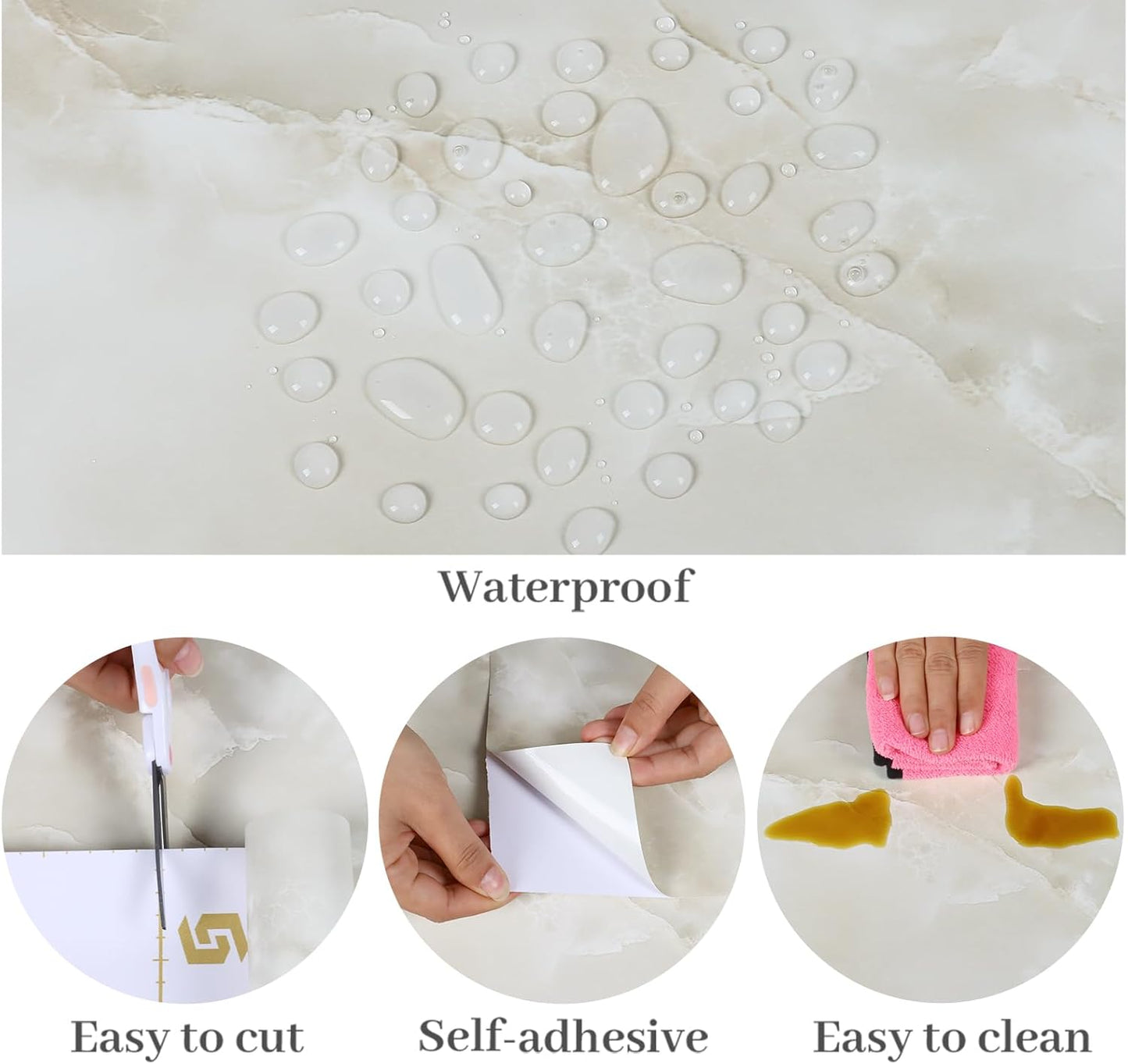 VaryPaper Matte Cream Marble Contact Paper