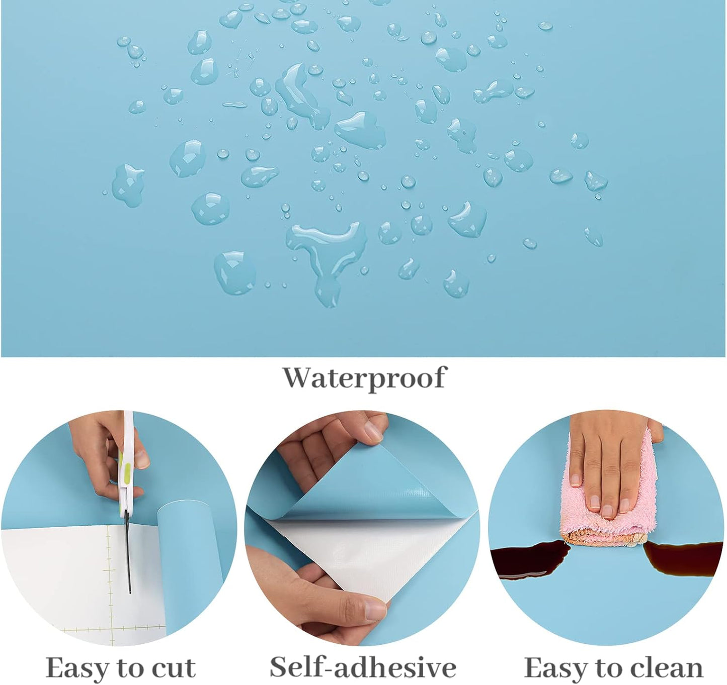 VaryPaper Light Blue Contact Paper Skin-friendly