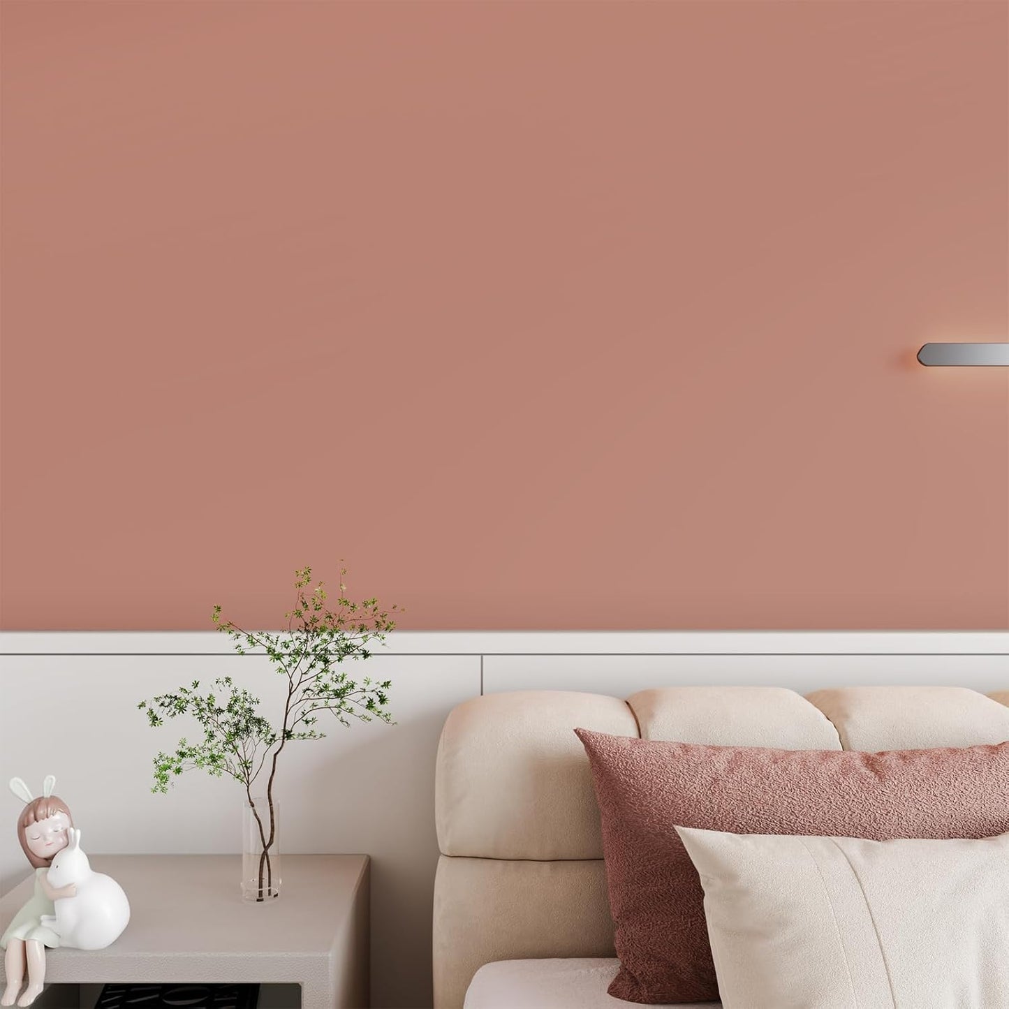 VaryPaper Thick Matte Peach Pink Peel and Stick Wallpaper