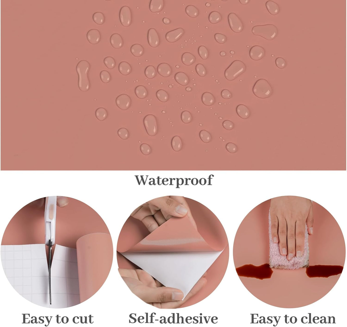 VaryPaper Thick Matte Peach Pink Peel and Stick Wallpaper