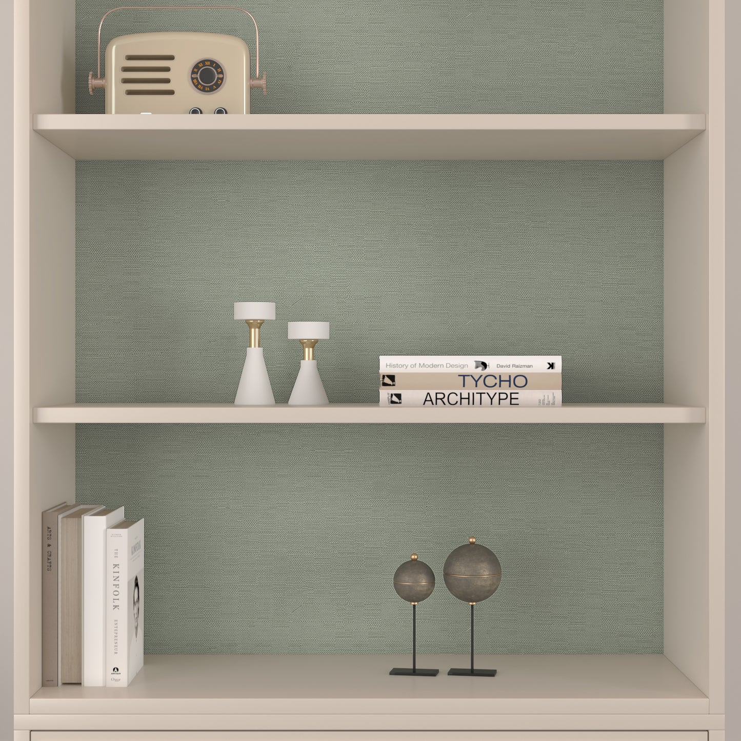 VaryPaper Light Sage Green Grasscloth Wallpaper