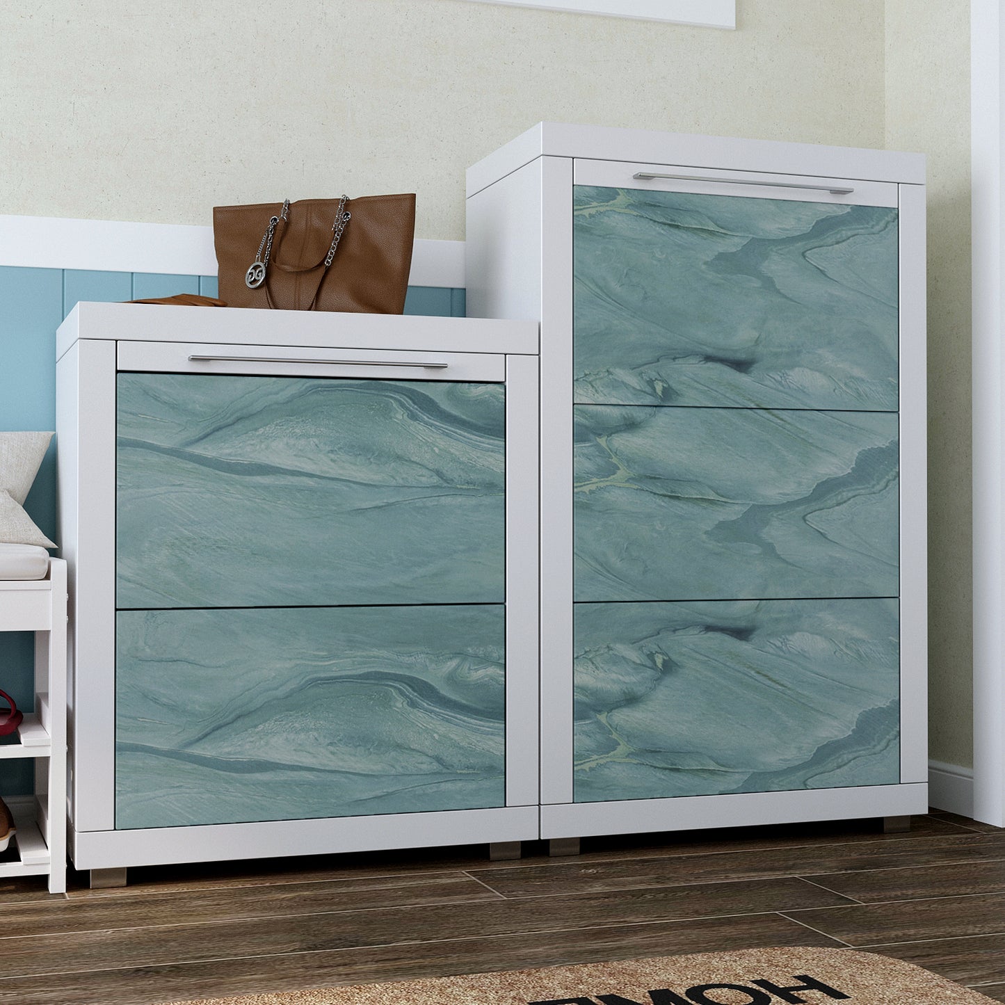 VaryPaper Teal Blue Marble Contact Paper