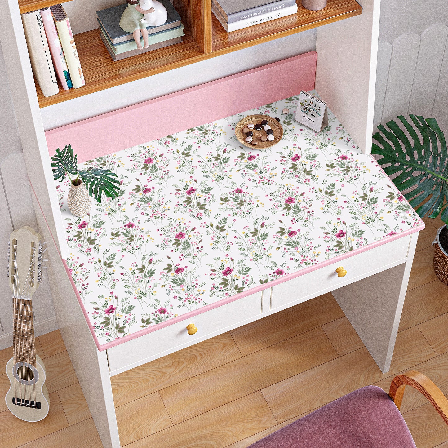 VaryPaper Pink Wildflower Floral Peel and Stick Wallpaper