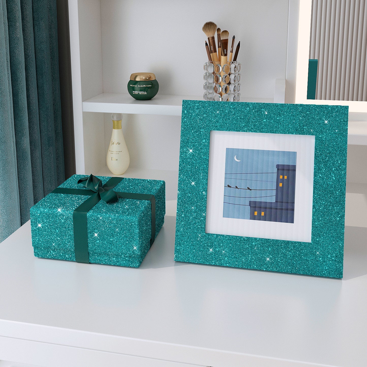 VaryPaper Teal Glitter Wallpaper