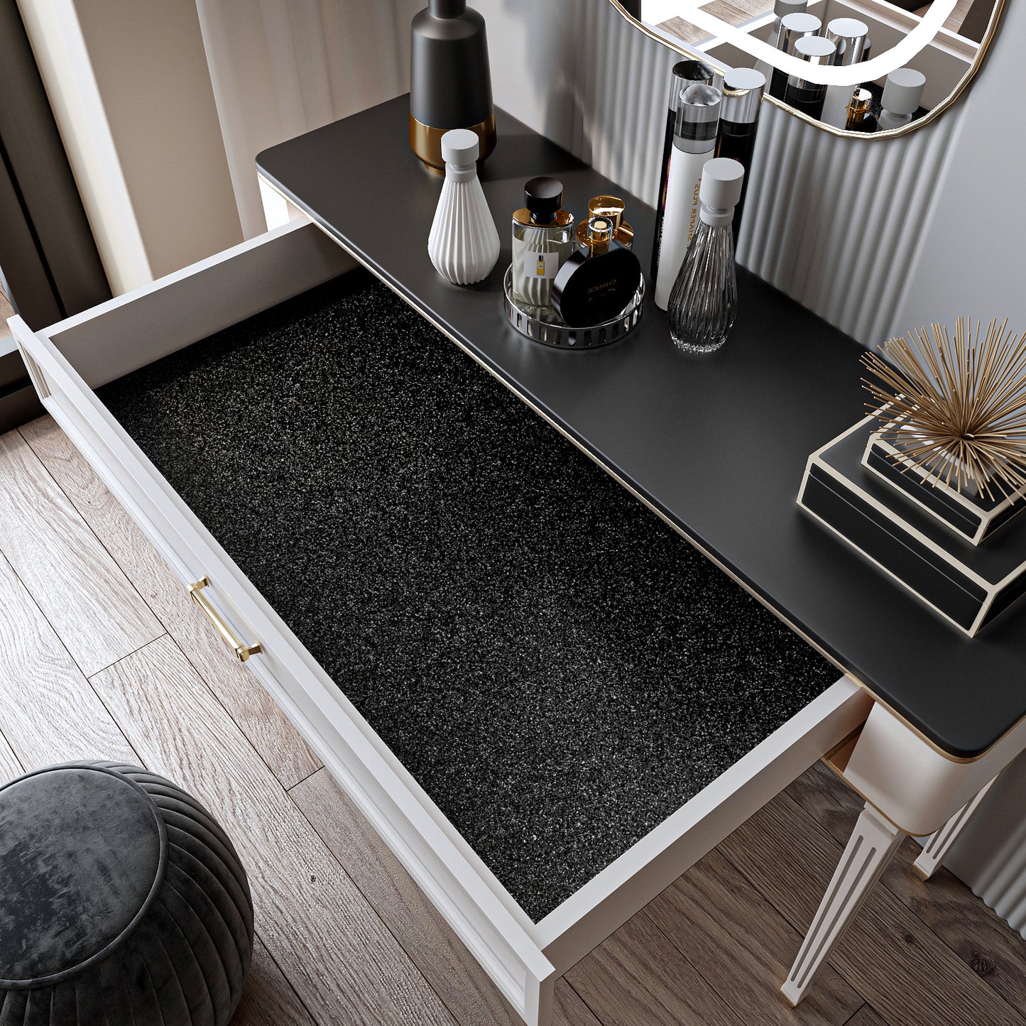 VaryPaper Black Chunky Glitter Wallpaper