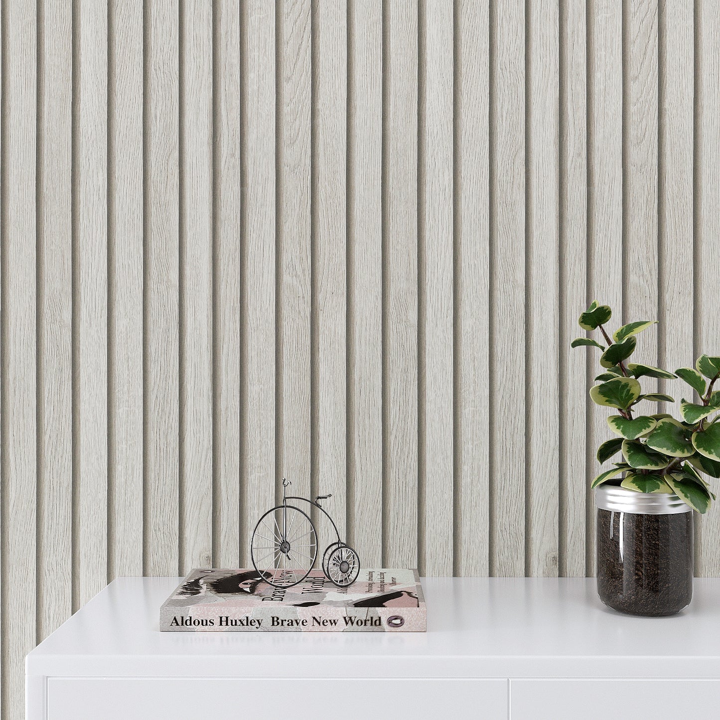 VaryPaper Grey Wood Slat Wallpaper