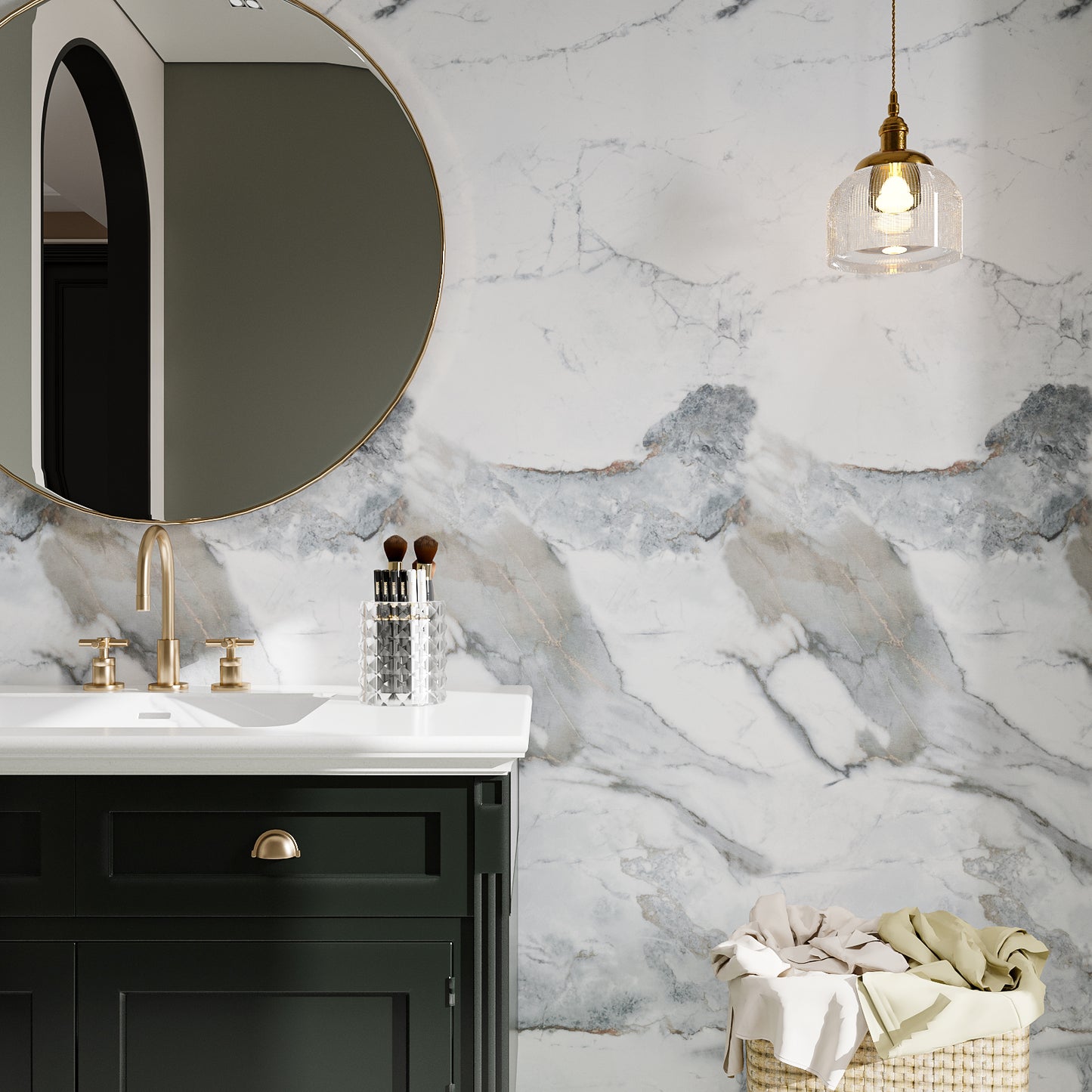VaryPaper Grey White Marble Contact Paper