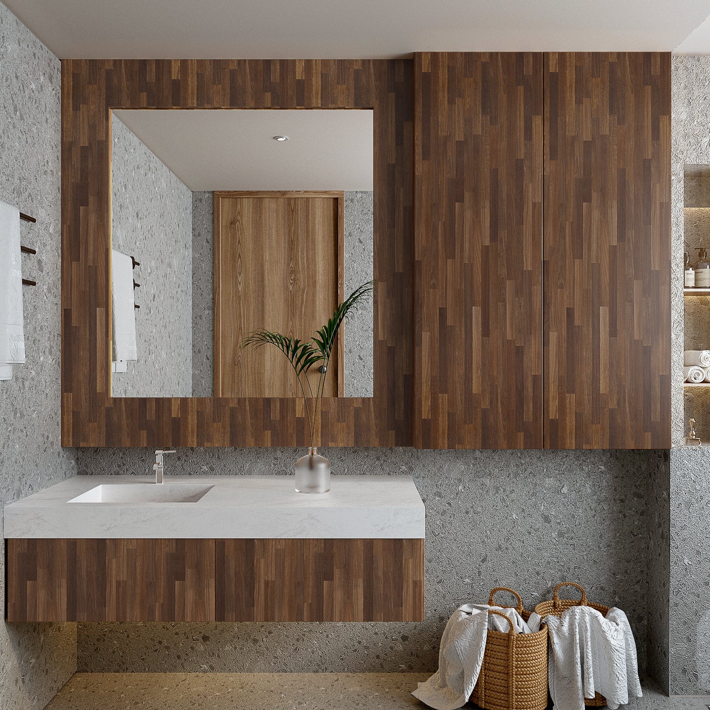 VaryPaper Dark Brown Butcher Block Wood Contact Paper