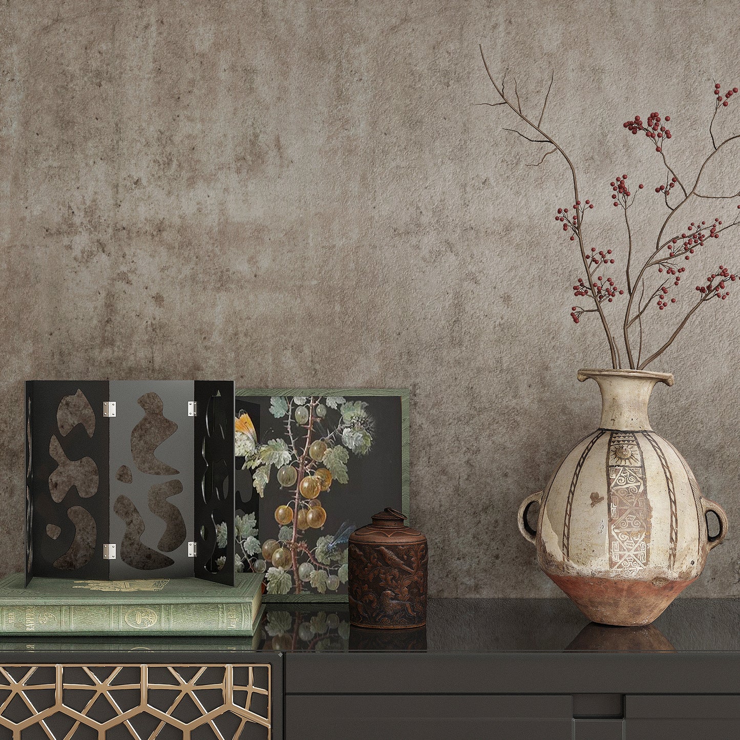VaryPaper Metallic Brown Concrete Wallpaper