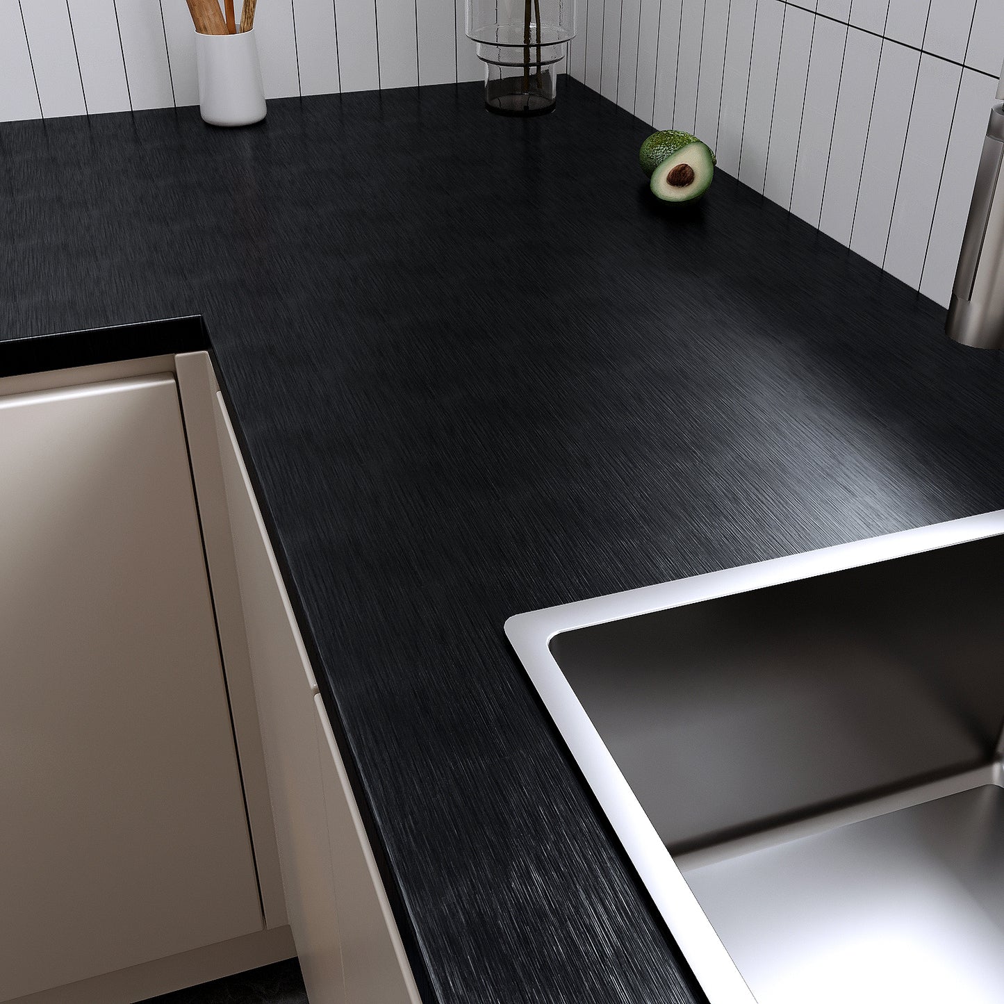 VaryPaper Black Stainless Steel Contact Paper
