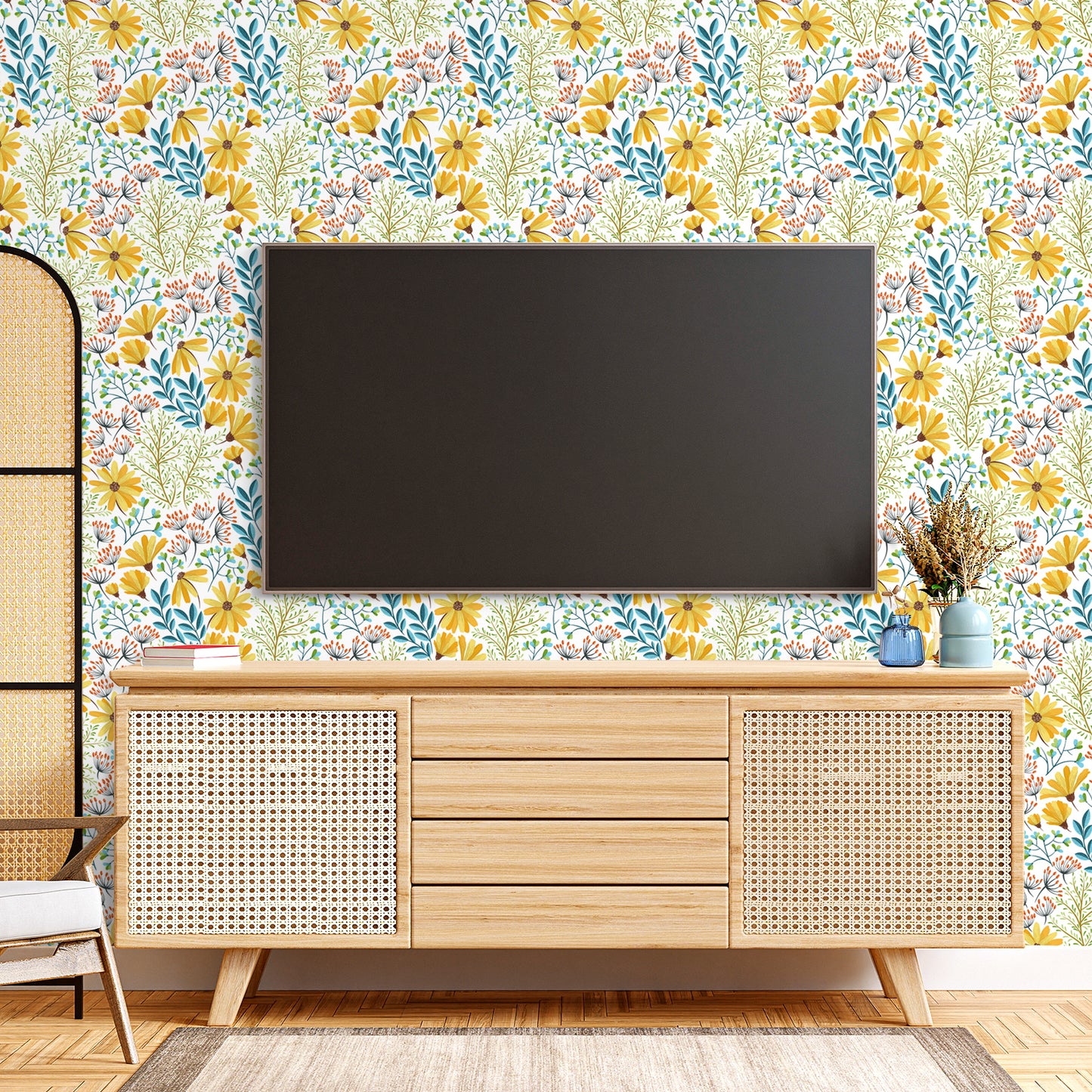 VaryPaper Boho Moss Leaf Floral Wallpaper