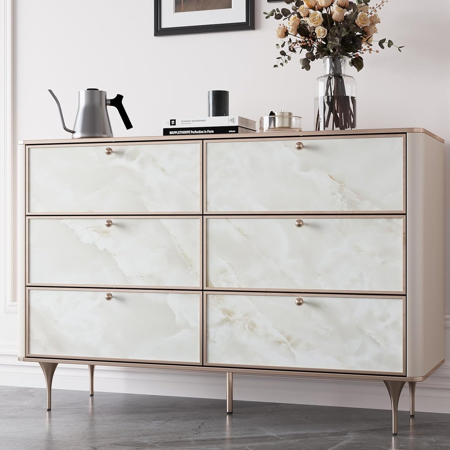 VaryPaper Matte Cream Marble Contact Paper