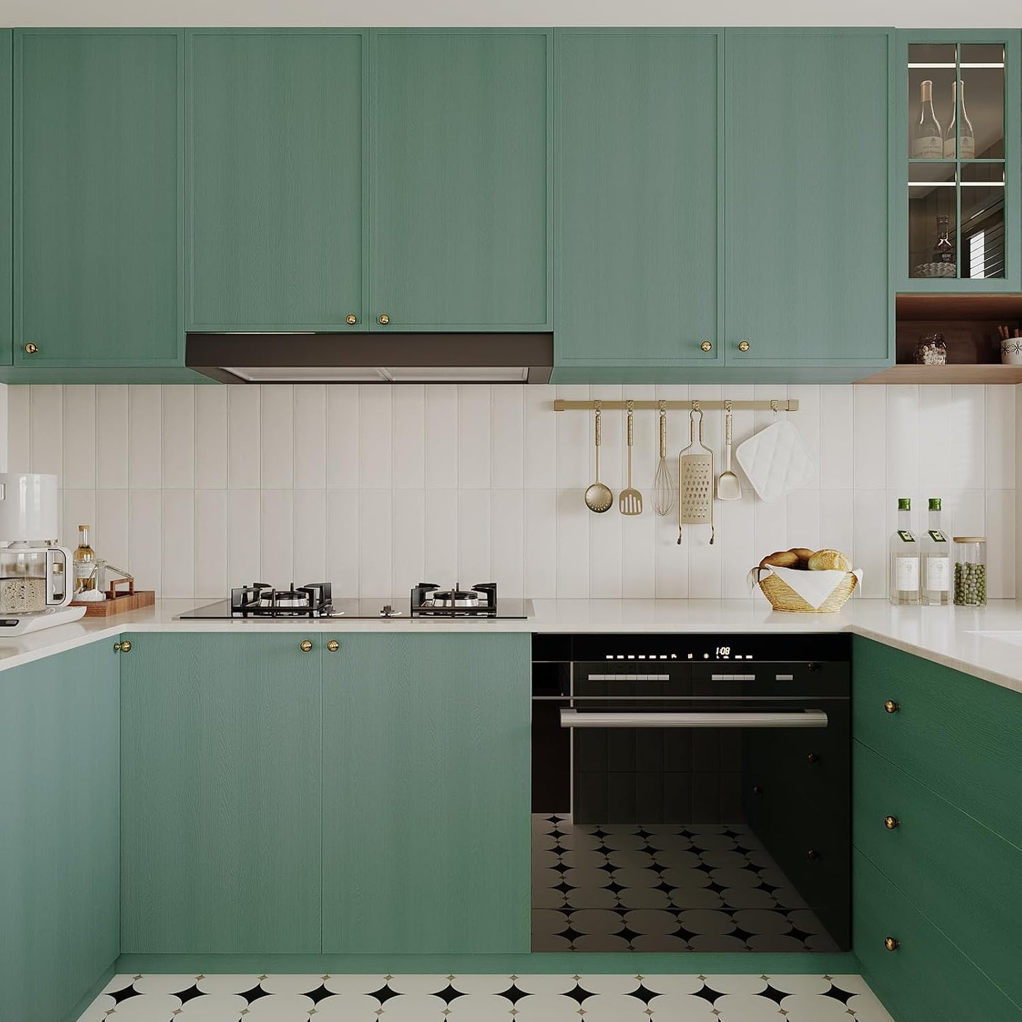 VaryPaper Rustic Green Wood Contact Paper