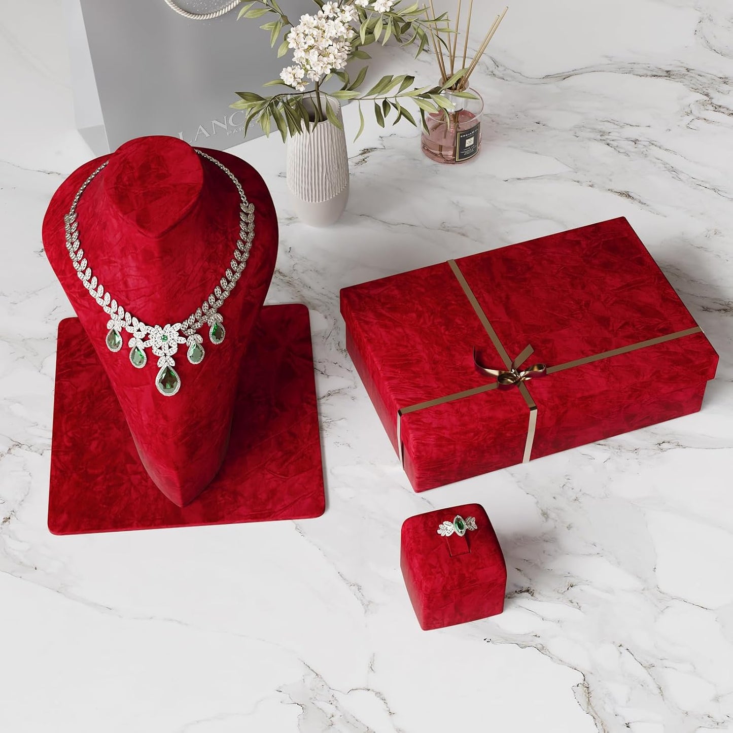VaryPaper Red Crushed Velvet Flocking Contact Paper
