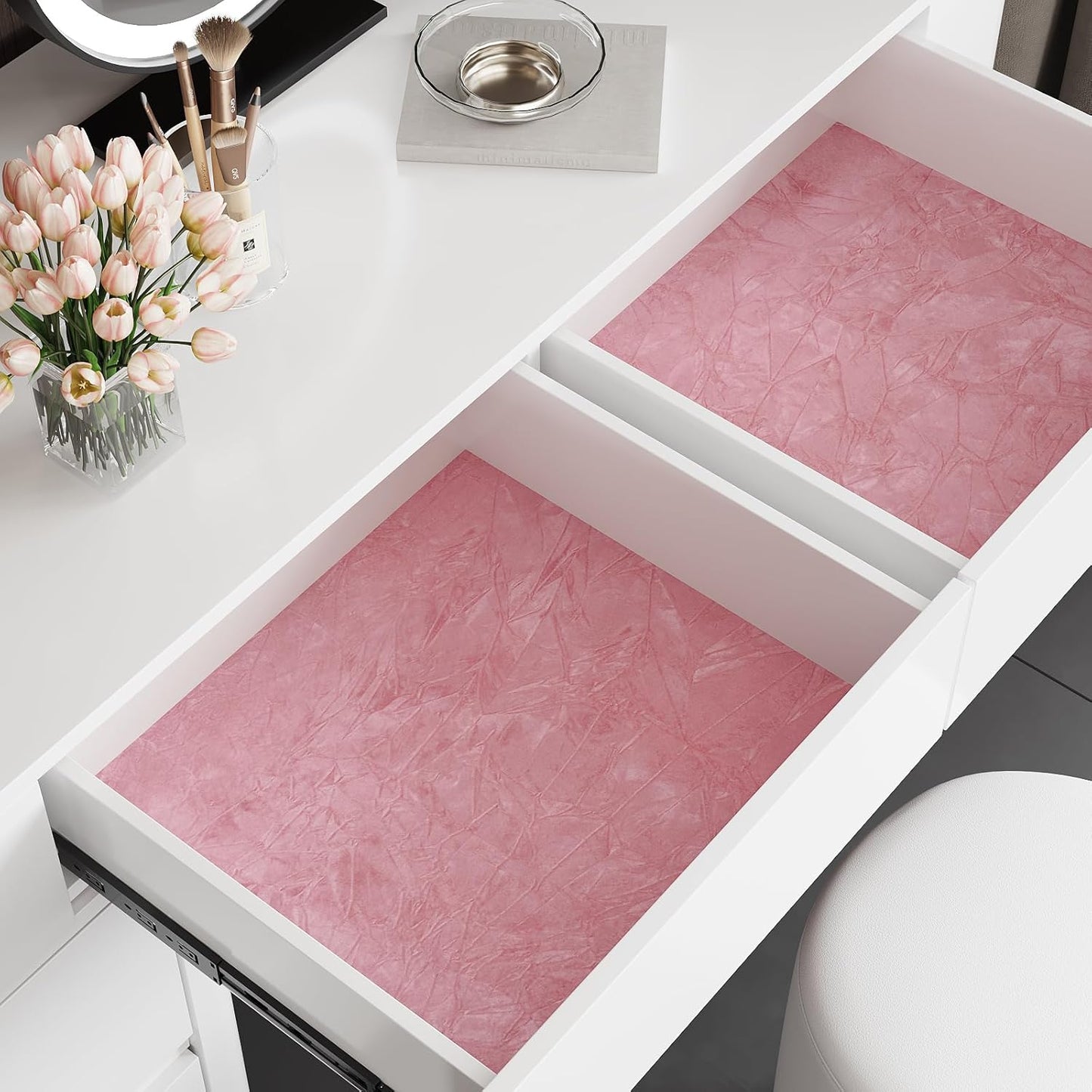 VaryPaper Coral Pink Velvet Flocking Contact Paper