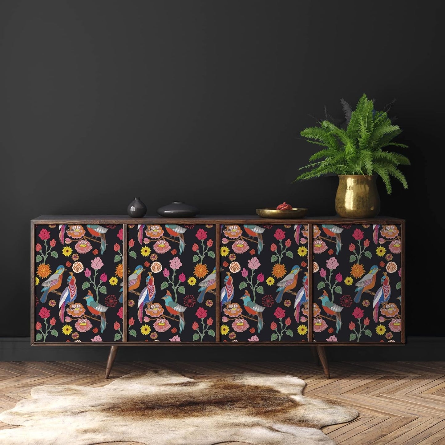 VaryPaper Vintage Parrot Floral Wallpaper