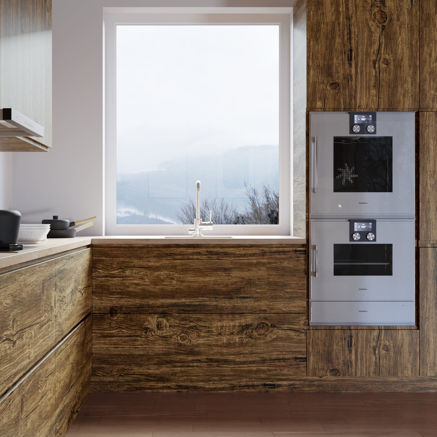 VaryPaper Rustic Dark Brown Wood Contact Paper