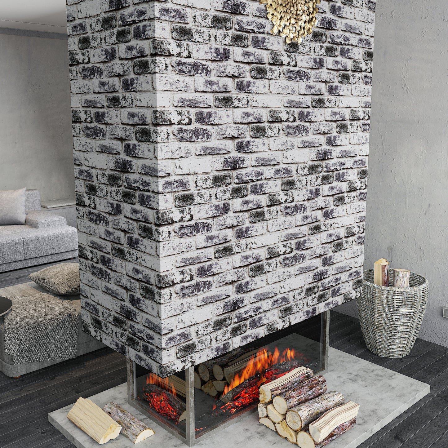 VaryPaper Grey Brick Wallpaper