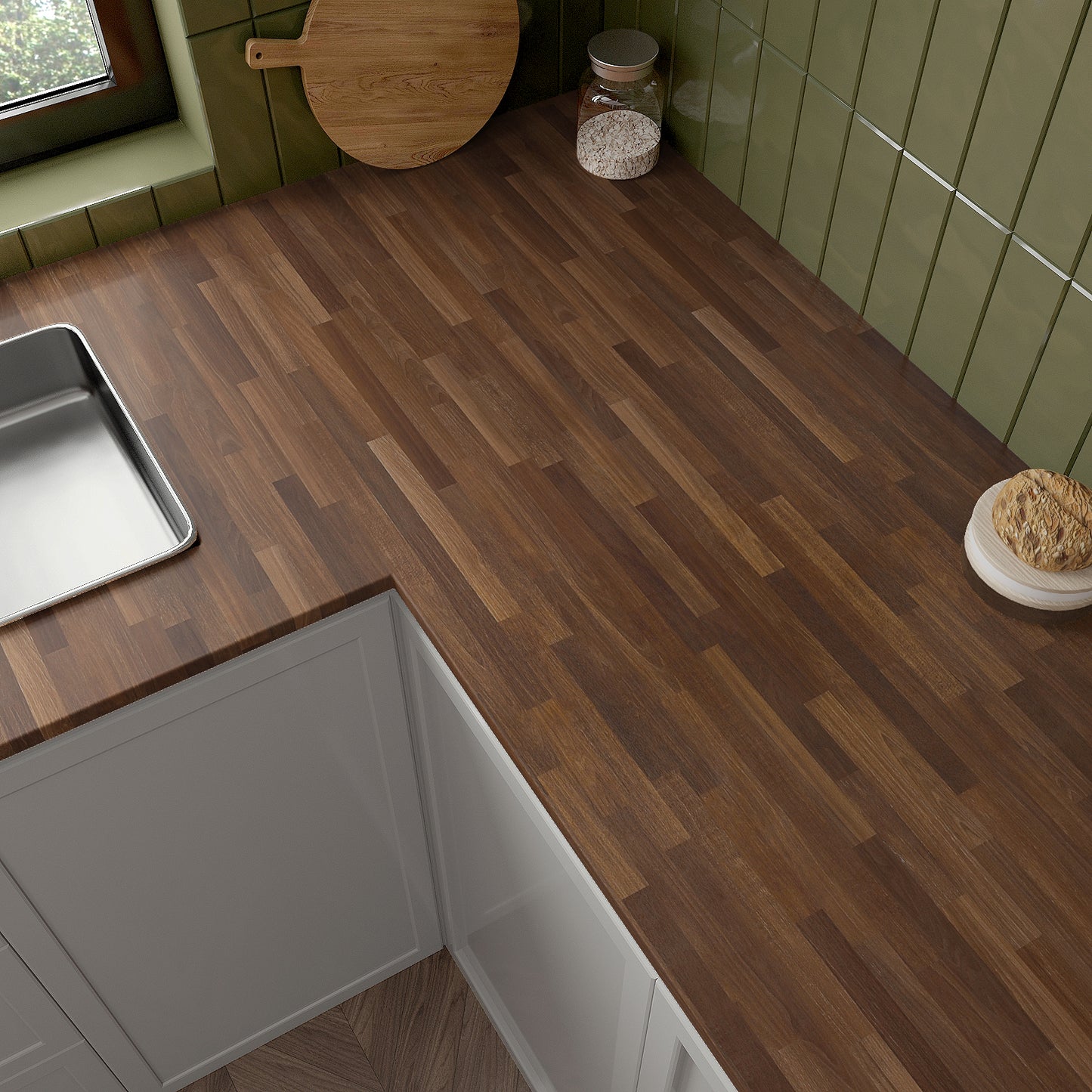 VaryPaper Dark Brown Butcher Block Wood Contact Paper