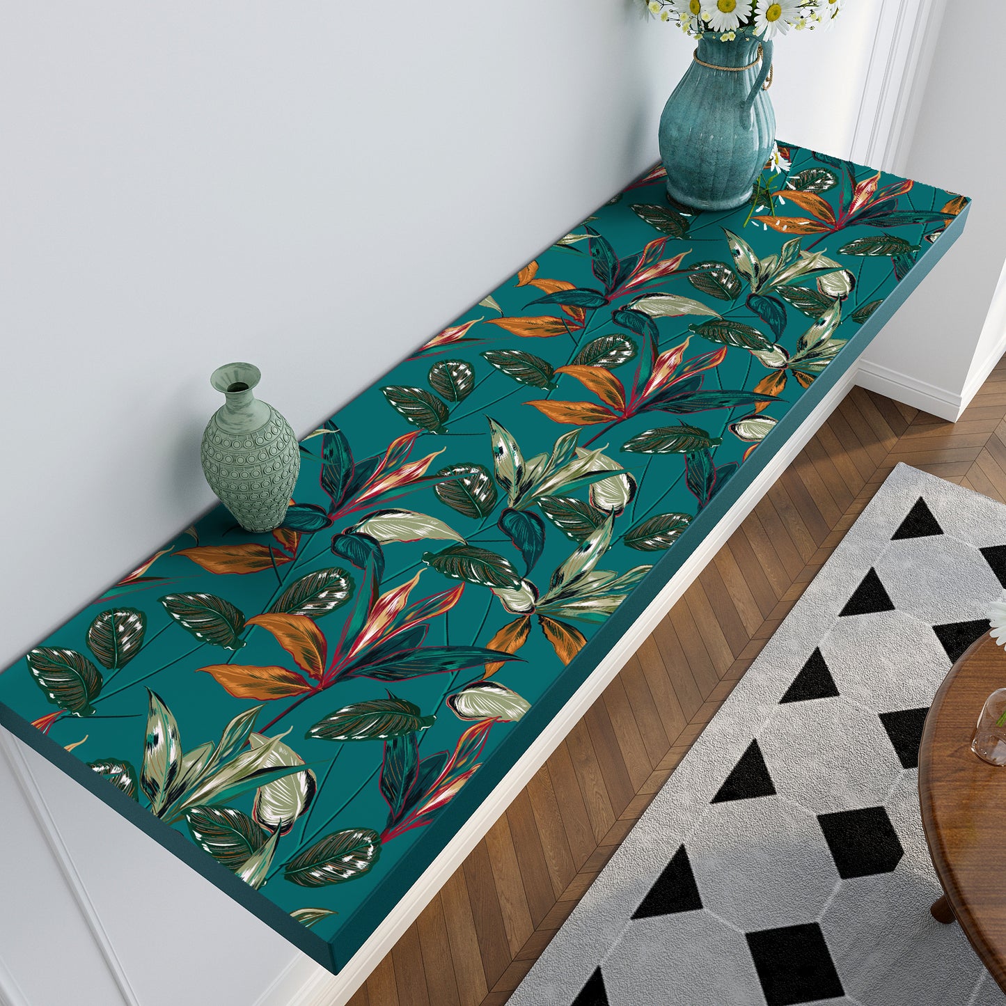 VaryPaper Exotic Teal Blue Leaf Tropical Wallpaper