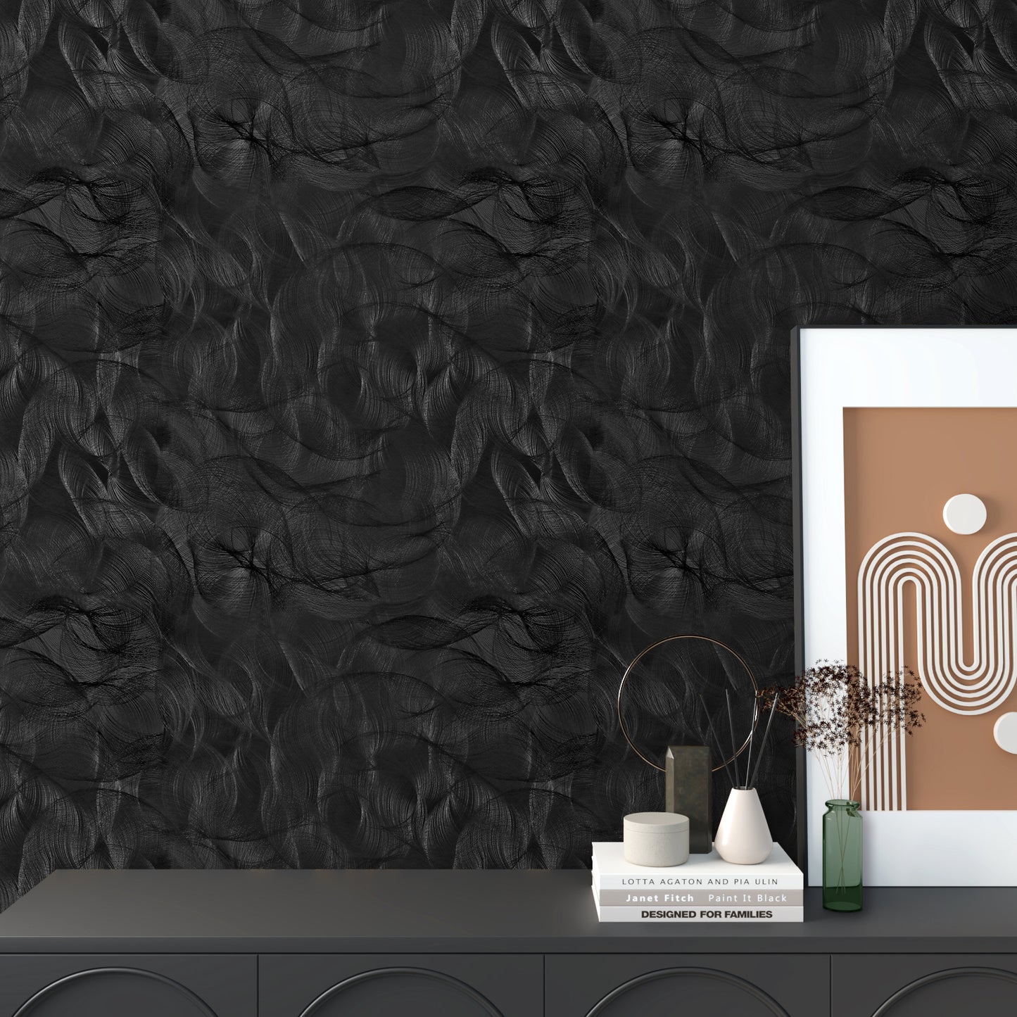 VaryPaper Modern Textured Black Wallpaper