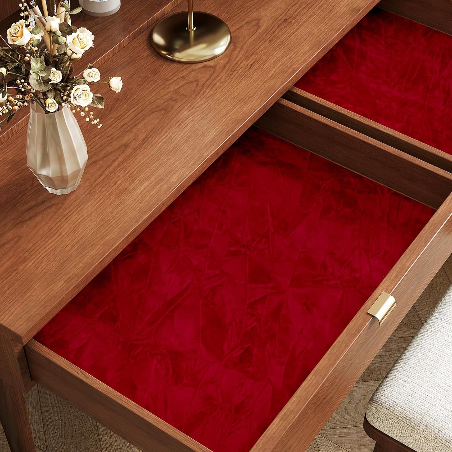 VaryPaper Red Crushed Velvet Flocking Contact Paper