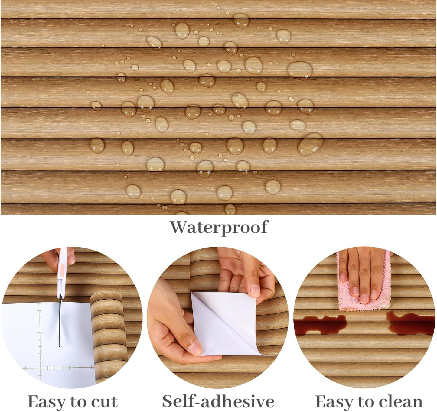 VaryPaper Rounded Wood Slat Wallpaper