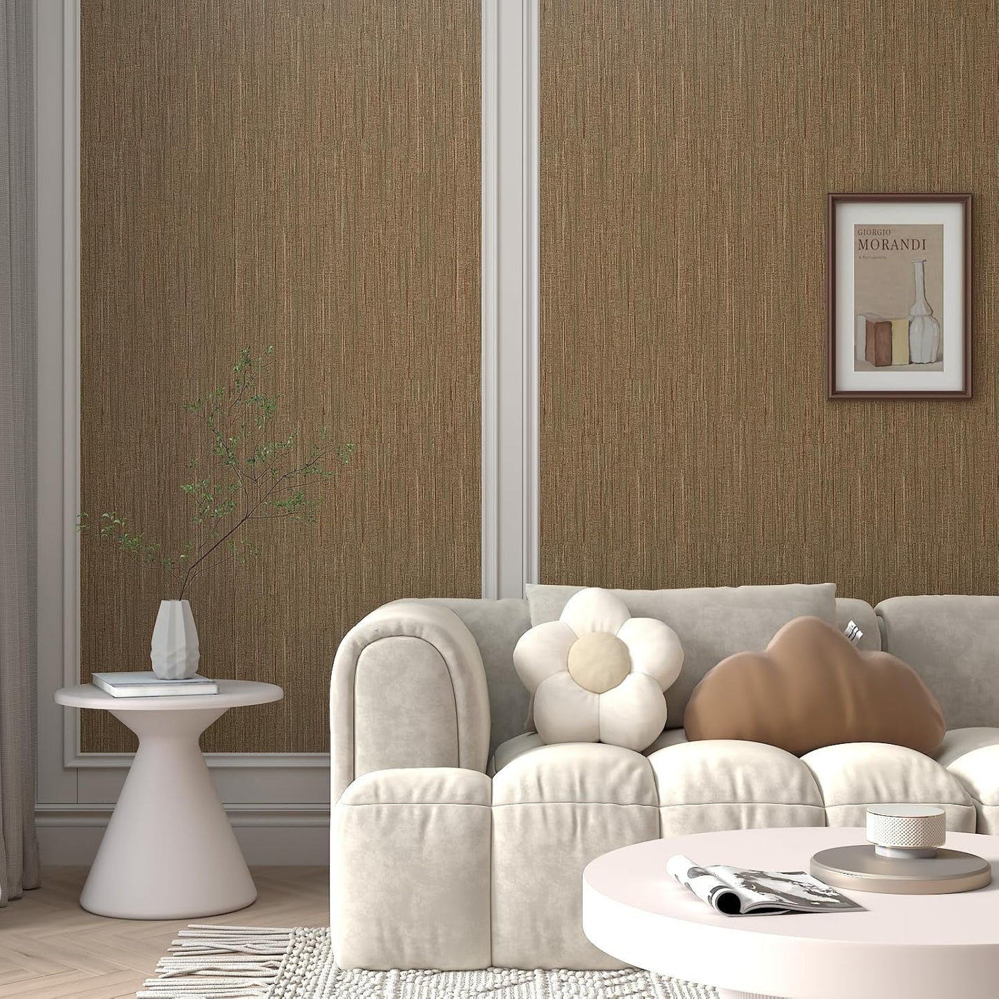 VaryPaper Bronze Brown Grasscloth Wallpaper