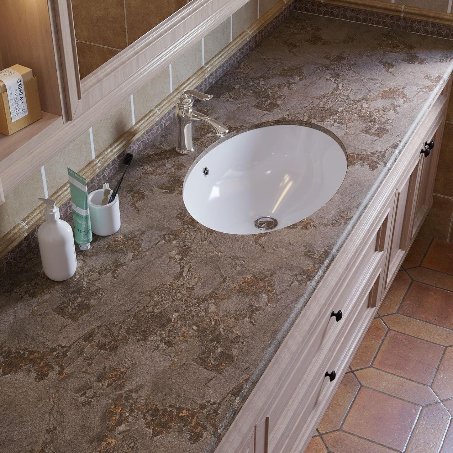VaryPaper Bronze Brown Marble Contact Paper