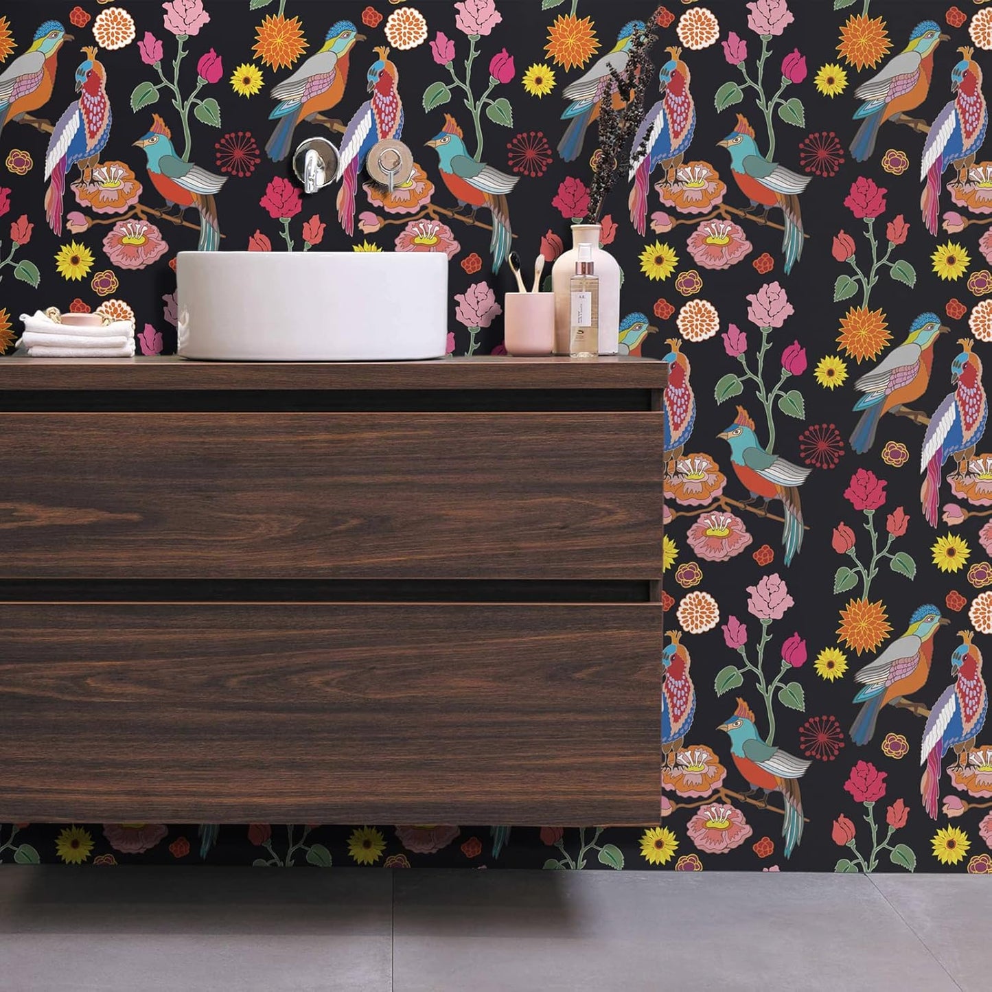 VaryPaper Vintage Parrot Floral Wallpaper