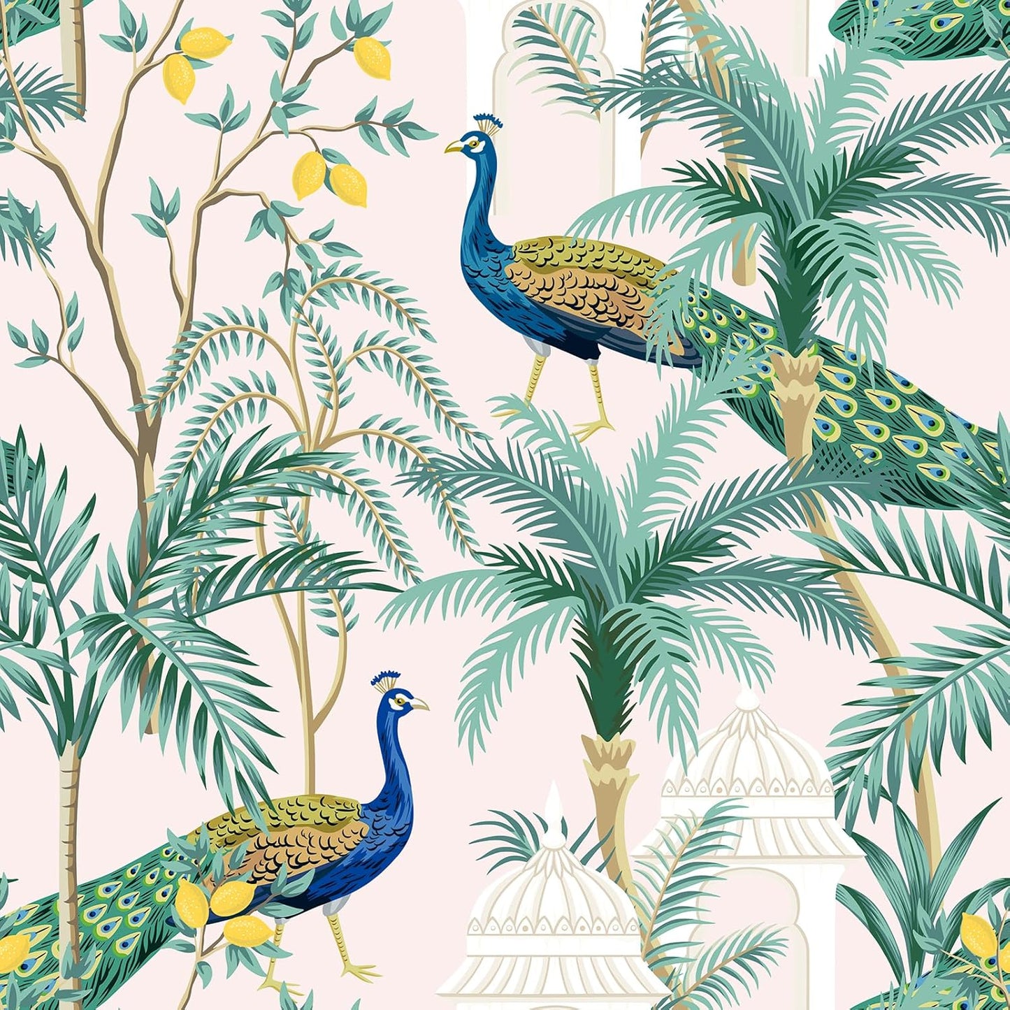 VaryPaper Chinoiserie Palace Peacock Wallpaper