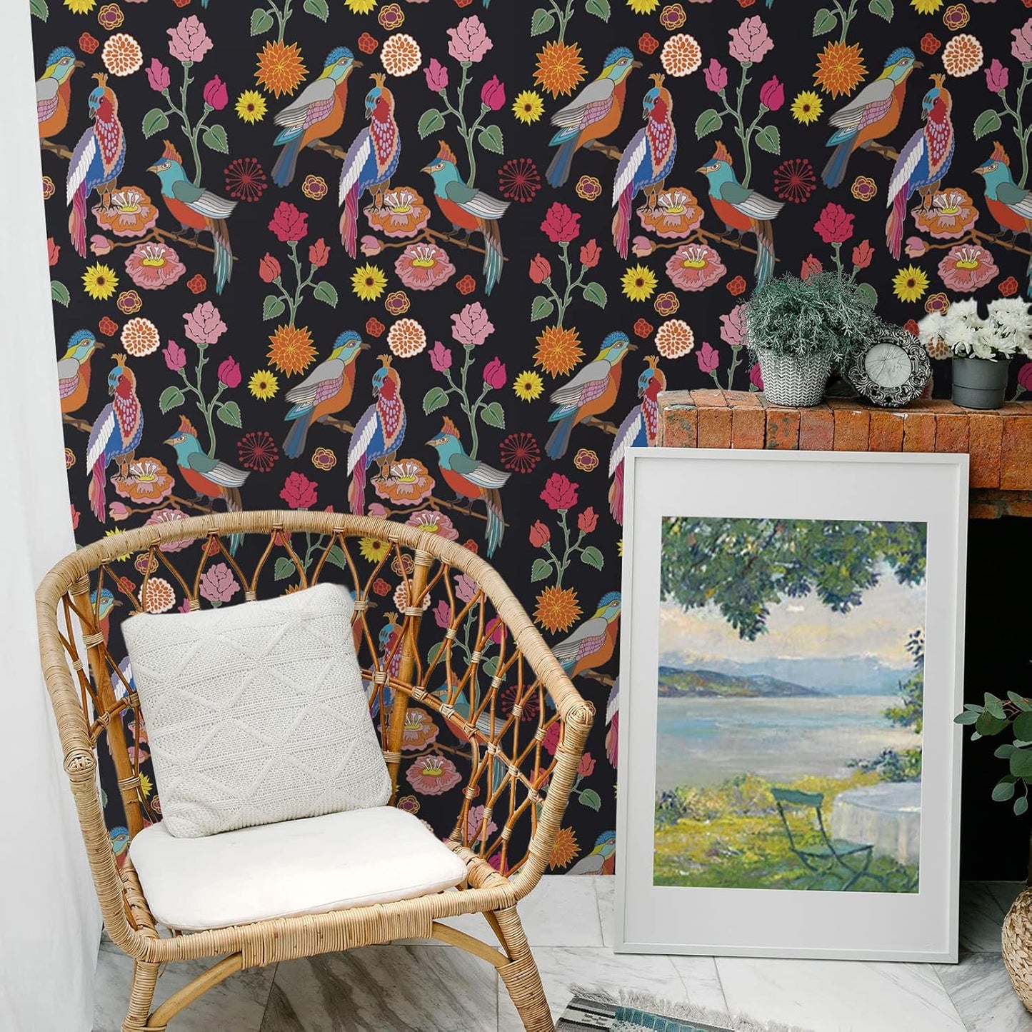 VaryPaper Vintage Parrot Floral Wallpaper
