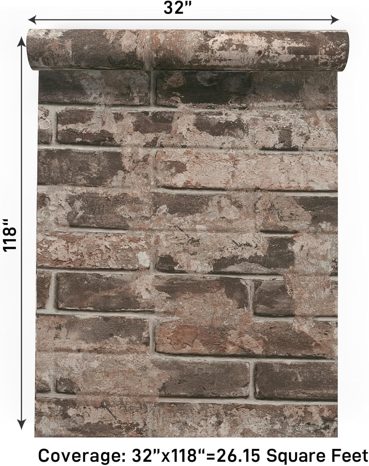 VaryPaper Vintage Brown Brick Wallpaper