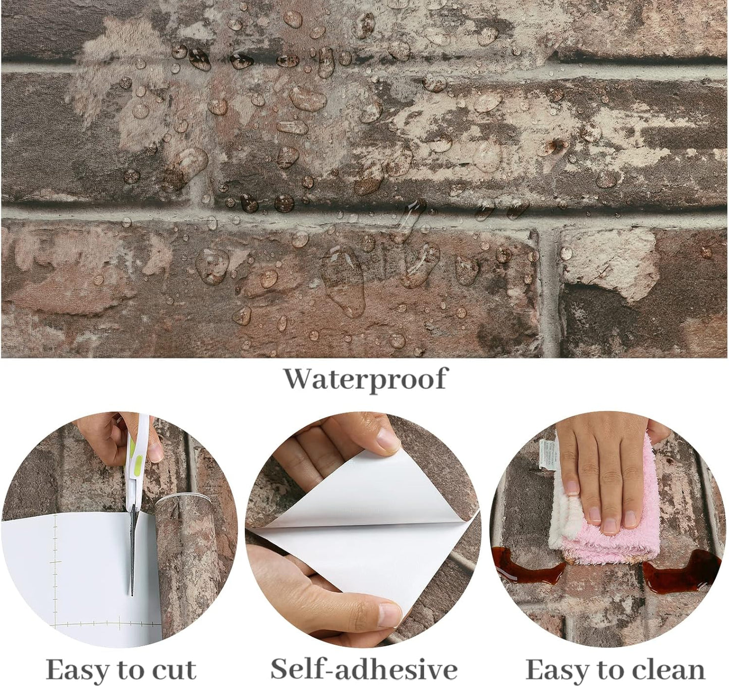 VaryPaper Vintage Brown Brick Wallpaper