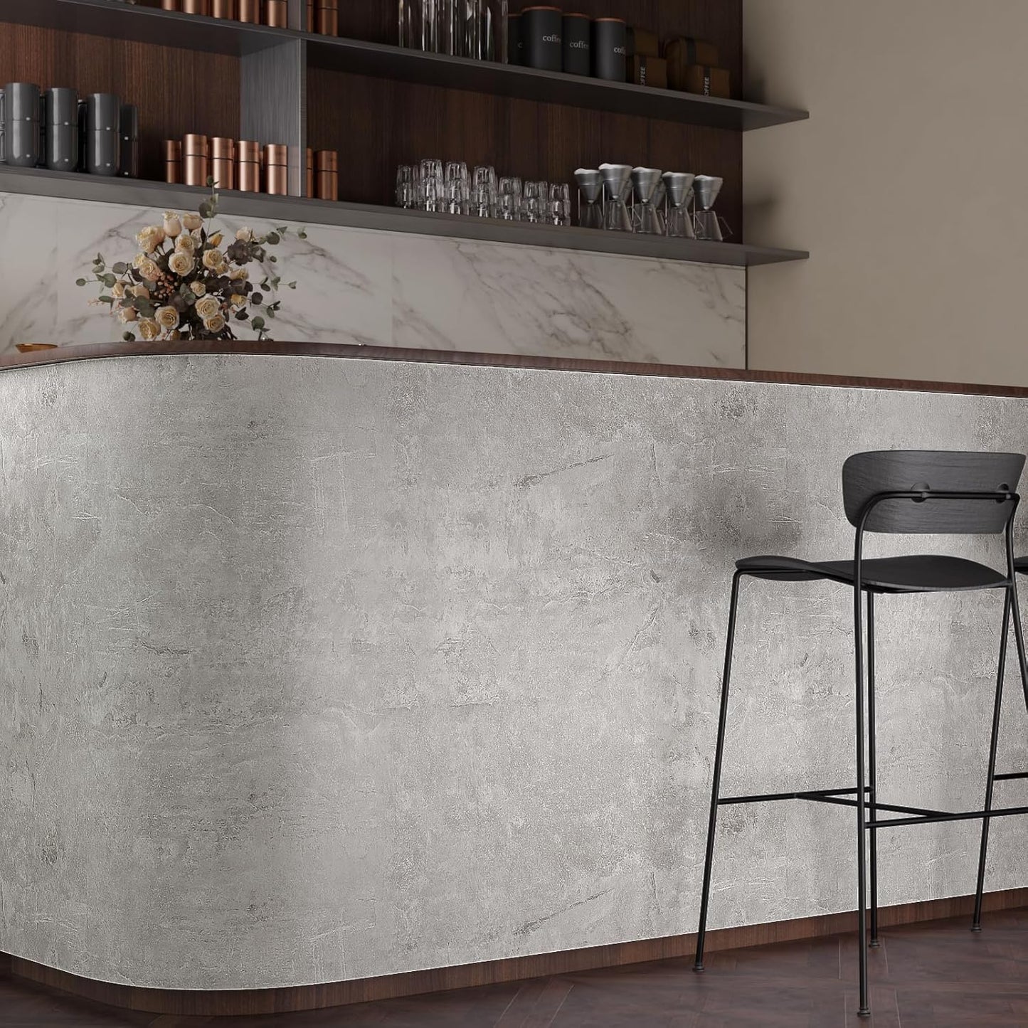 VaryPaper Limewash Grey Cement Wallpaper