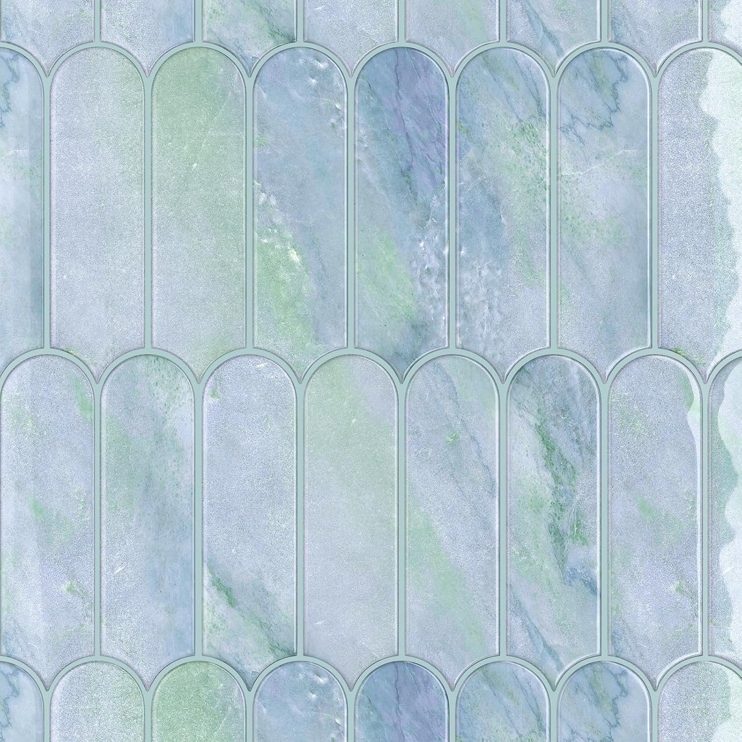 VaryPaper Pale Green Blue Marble Backsplash Wall Tiles