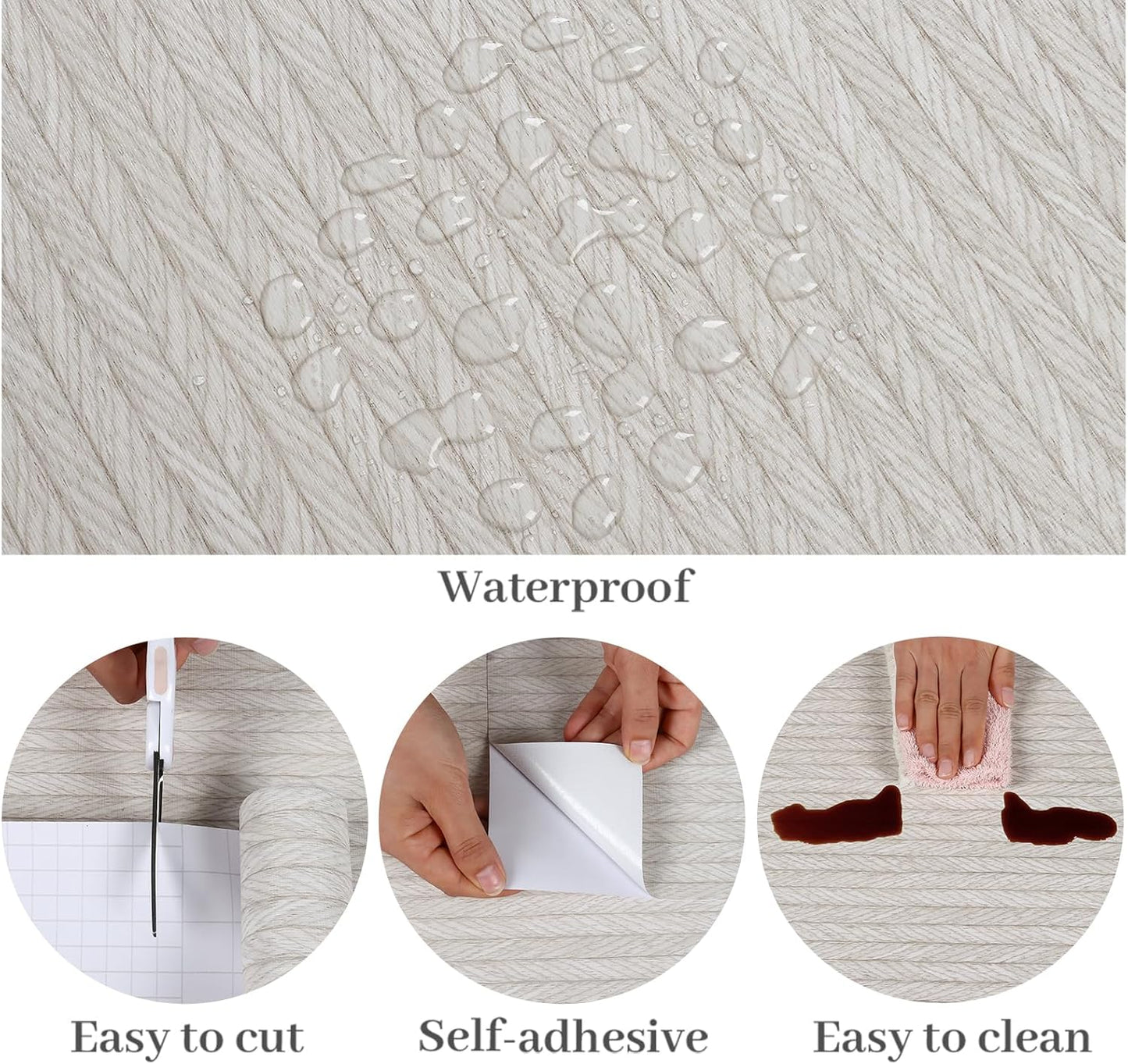 VaryPaper Light Grey Striped Grasscloth Wallpaper