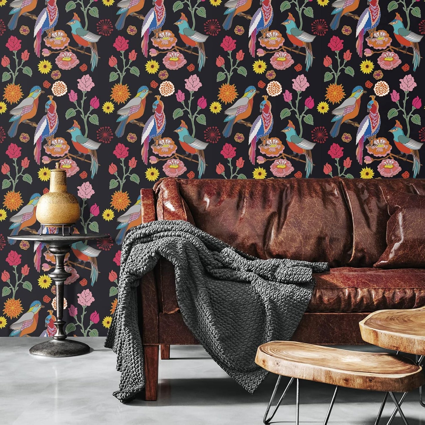 VaryPaper Vintage Parrot Floral Wallpaper