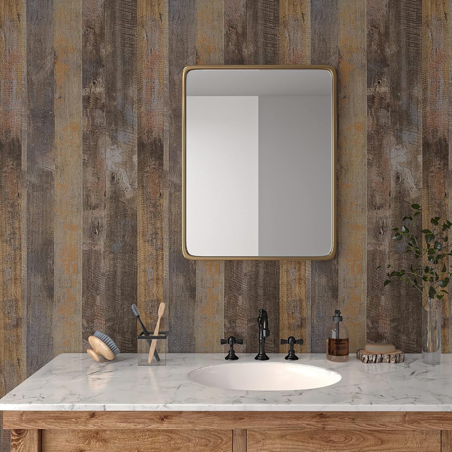 VaryPaper Brown Wood Shiplap Wood Wallpaper