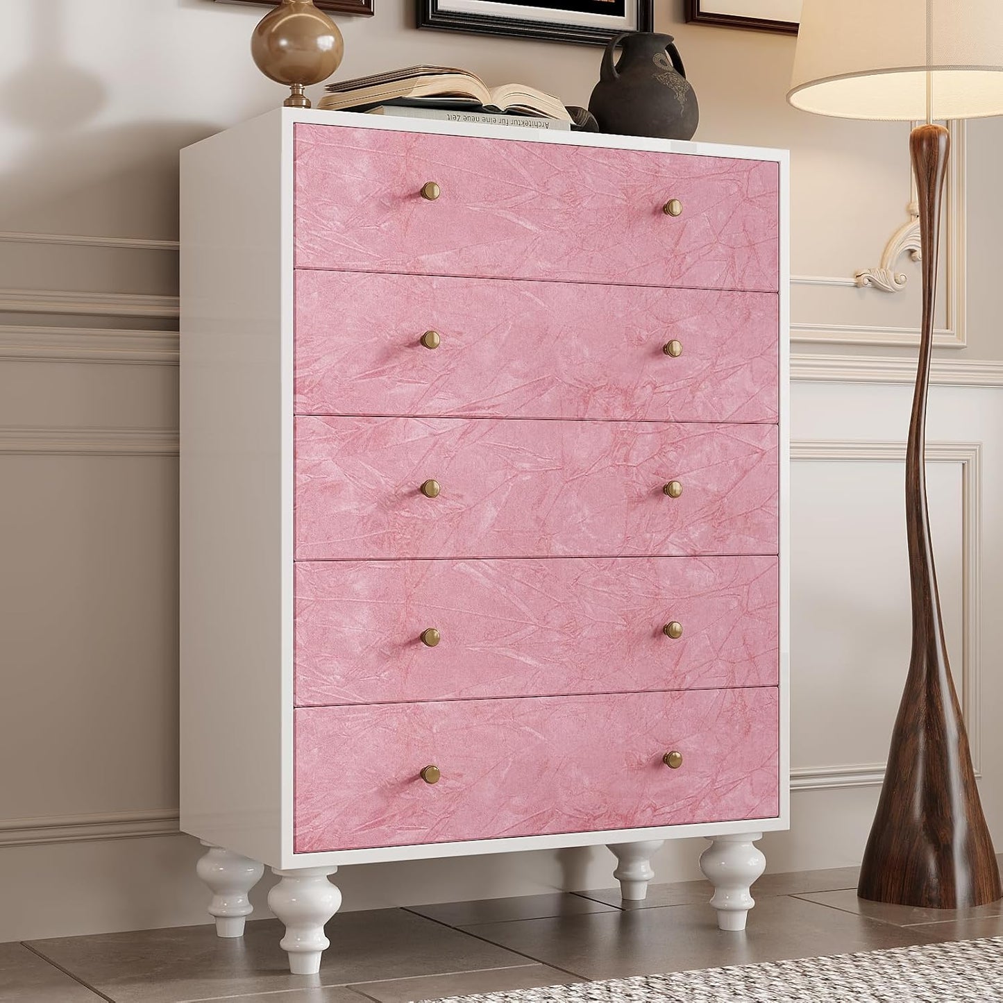 VaryPaper Coral Pink Velvet Flocking Contact Paper