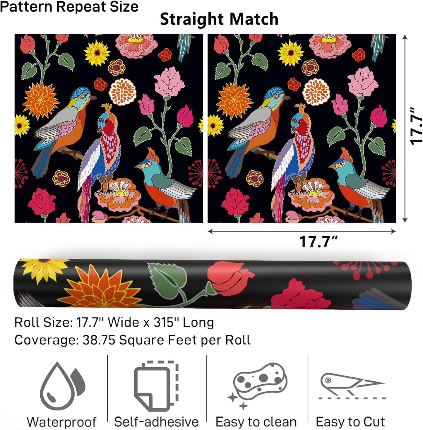 VaryPaper Vintage Parrot Floral Wallpaper