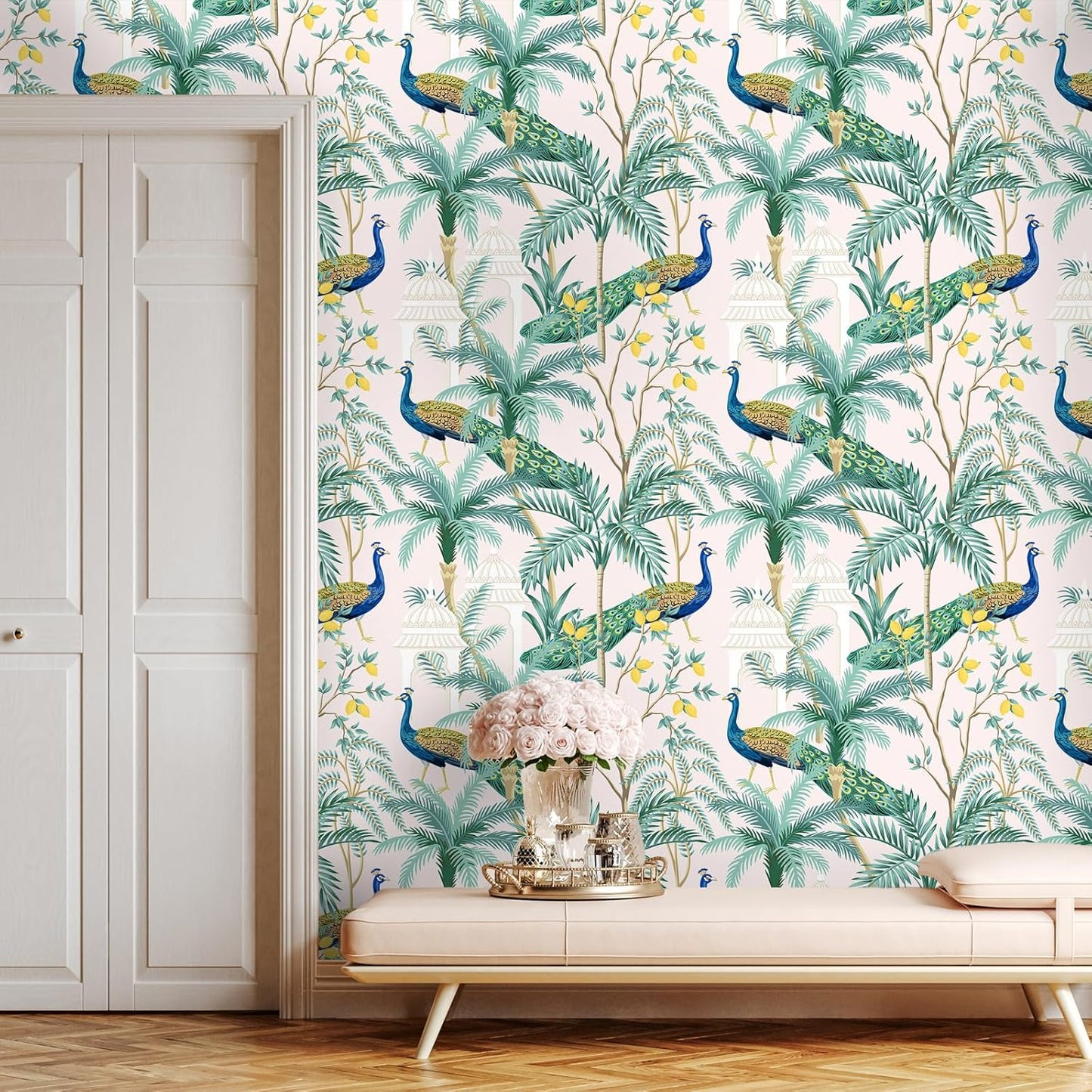 VaryPaper Chinoiserie Palace Peacock Wallpaper